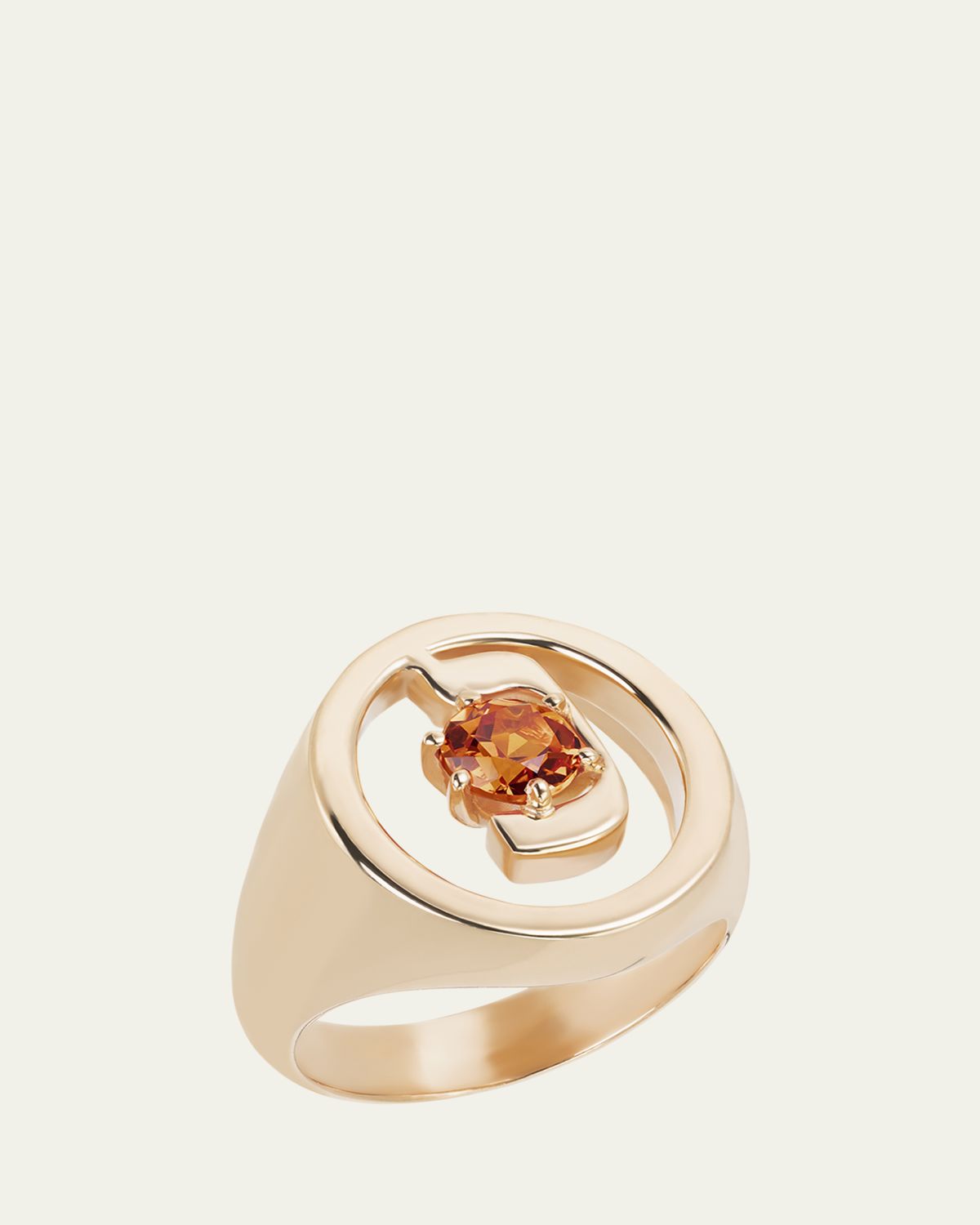 Procaccia Jewelry 1K Gold Hebrew NUN Initial Signet Ring