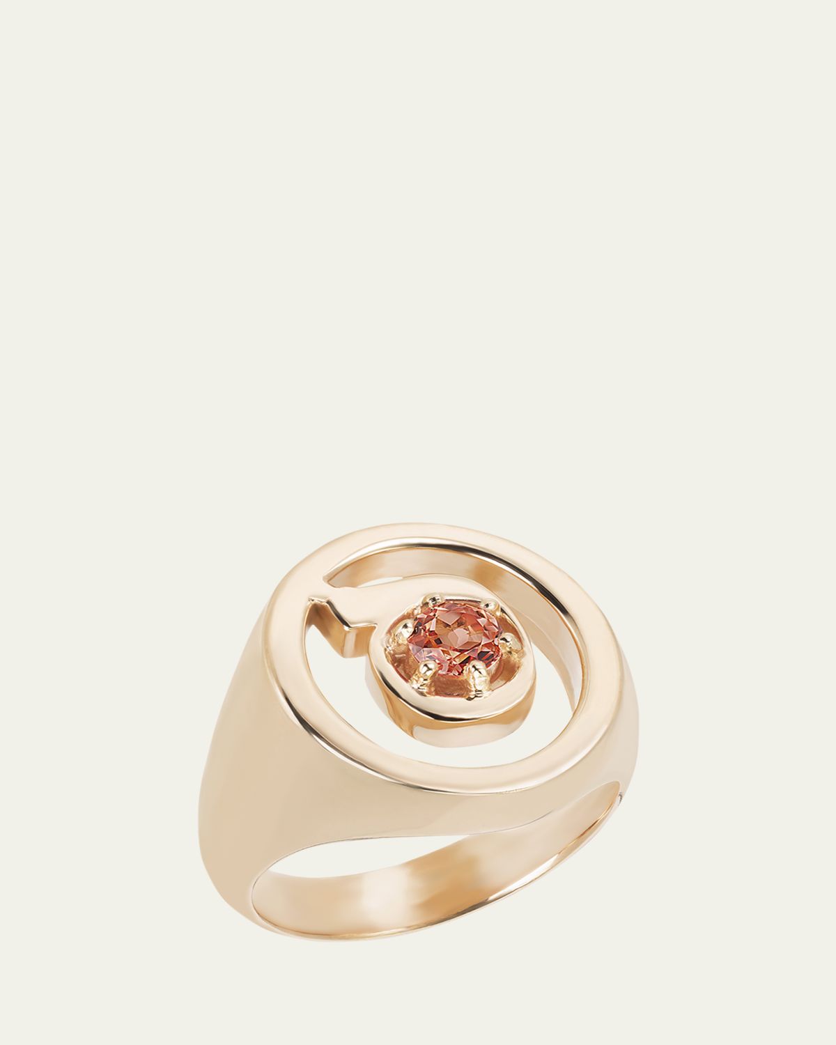 Procaccia Jewelry 18K Gold Hebrew SAMECH Initial Signet Ring