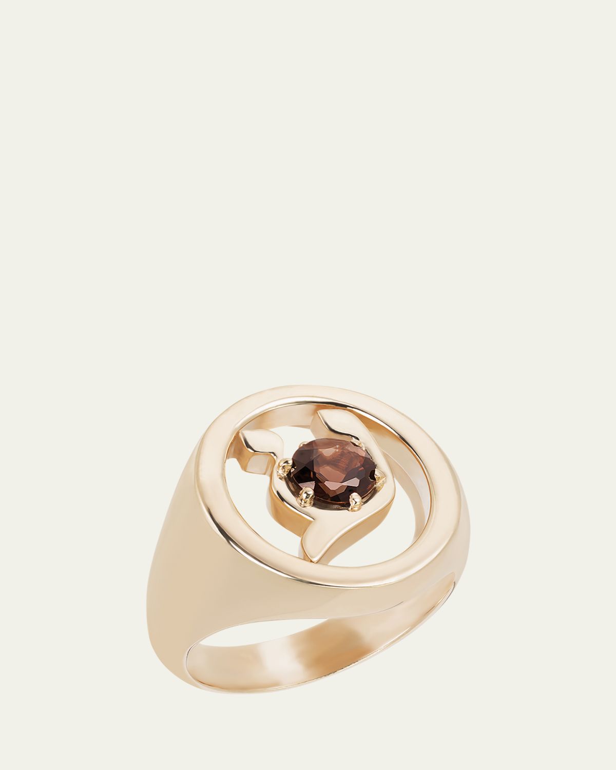 Procaccia Jewelry 18K Gold Hebrew AYN Initial Signet Ring