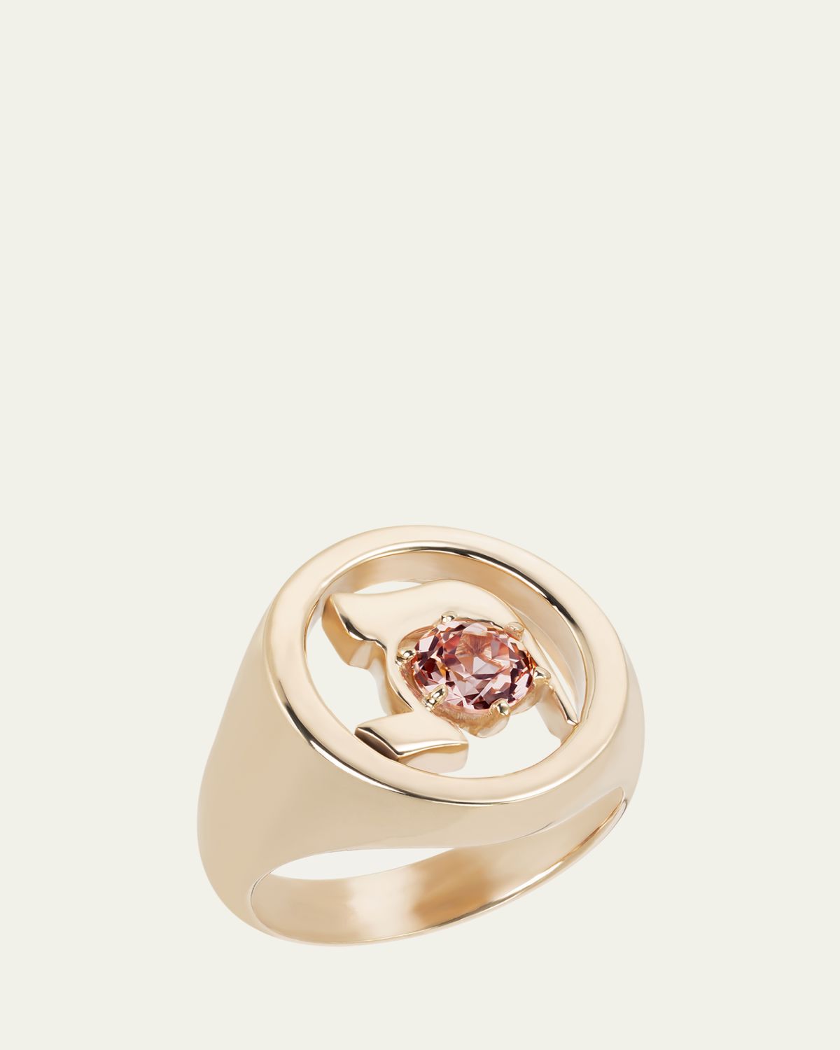 Procaccia Jewelry 18K Gold Hebrew TAV Initial Signet Ring | Thumbnail 5