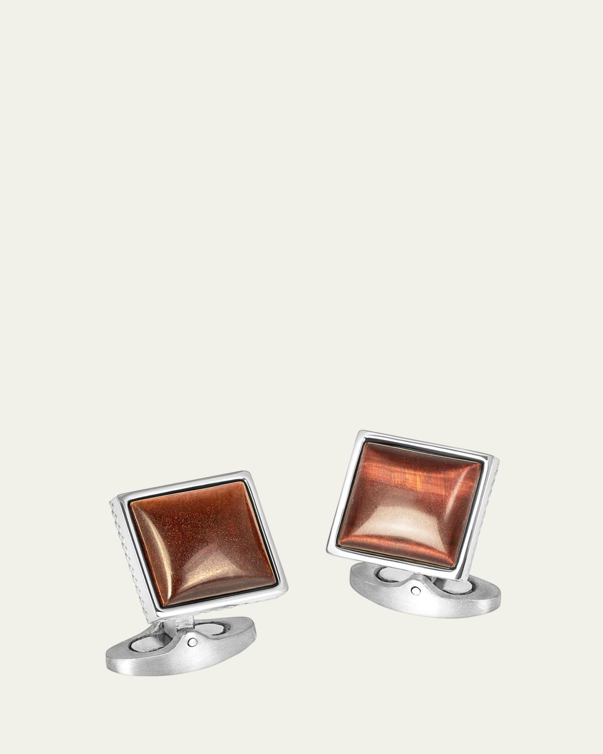 Tateossian Men's Red Tiger Eye Polished Dome Cufflinks | Thumbnail 6 Tateossian Men's Red Tiger Eye Polished Dome Cufflinks | Thumbnail 6