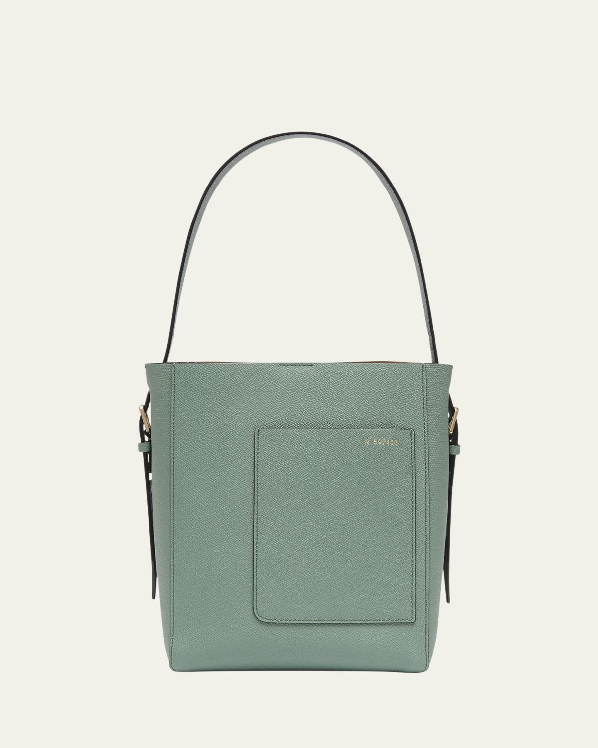 Valextra Secchiello Small Leather Bucket Bag