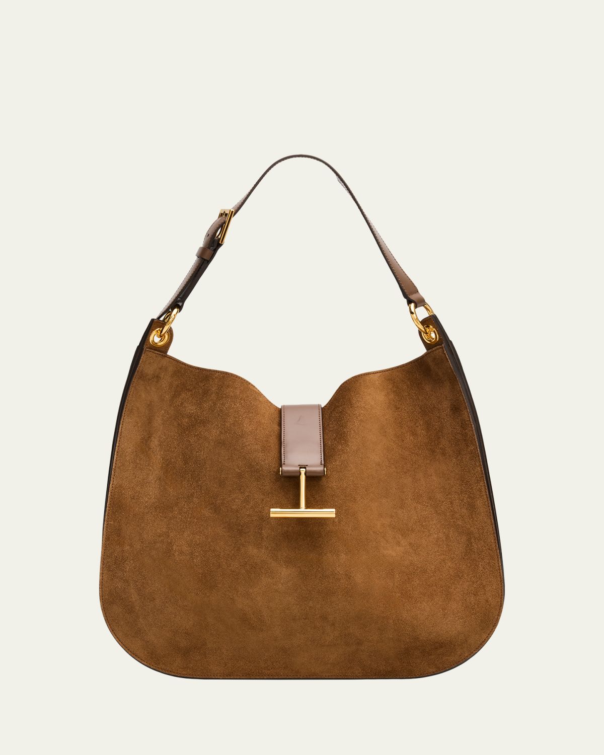 TOM FORD Tara Large Crossbody Bag in Suede and Leather | Thumbnail 6