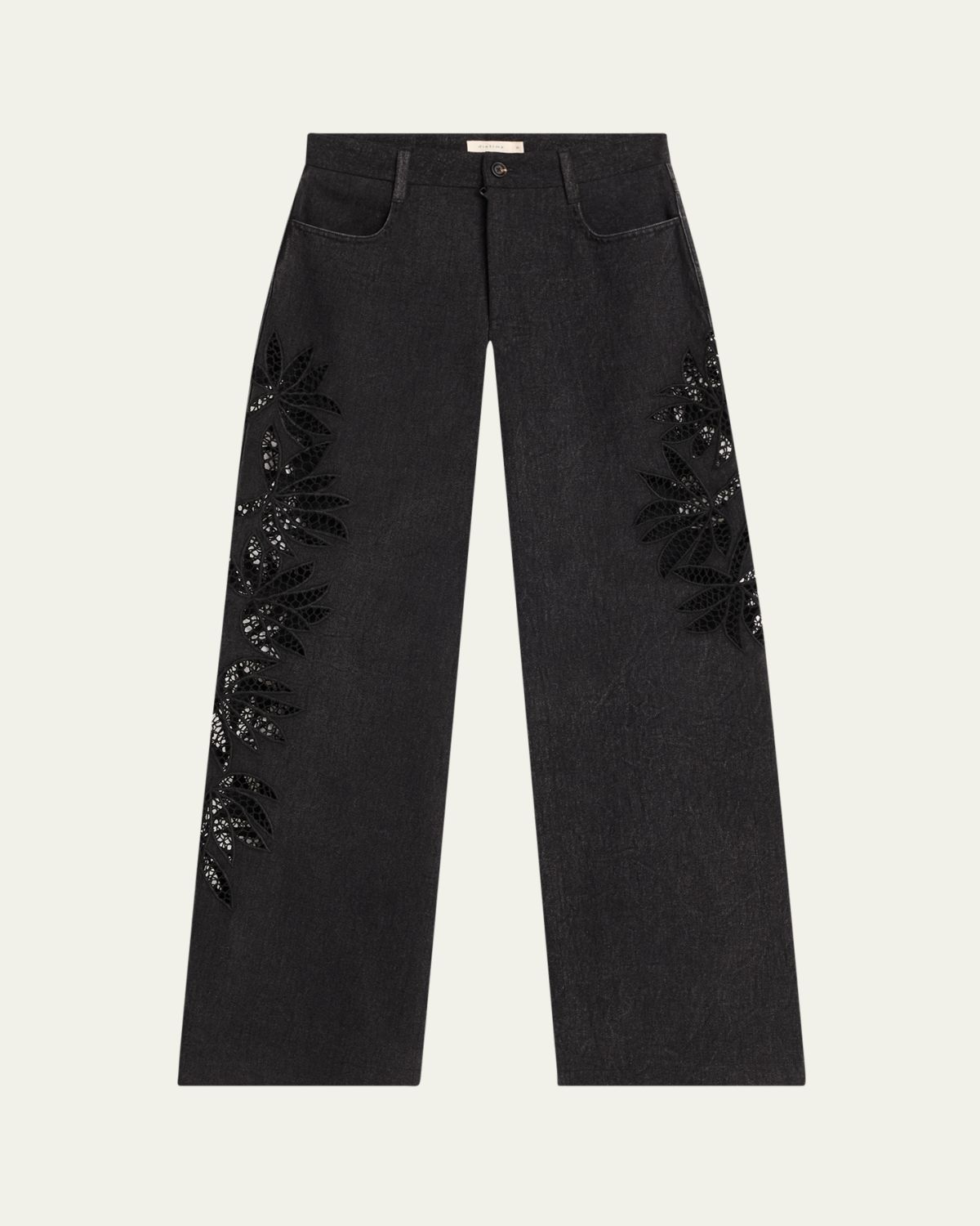 Diotima Stulla Botanical Cutout Wide-Leg Jeans