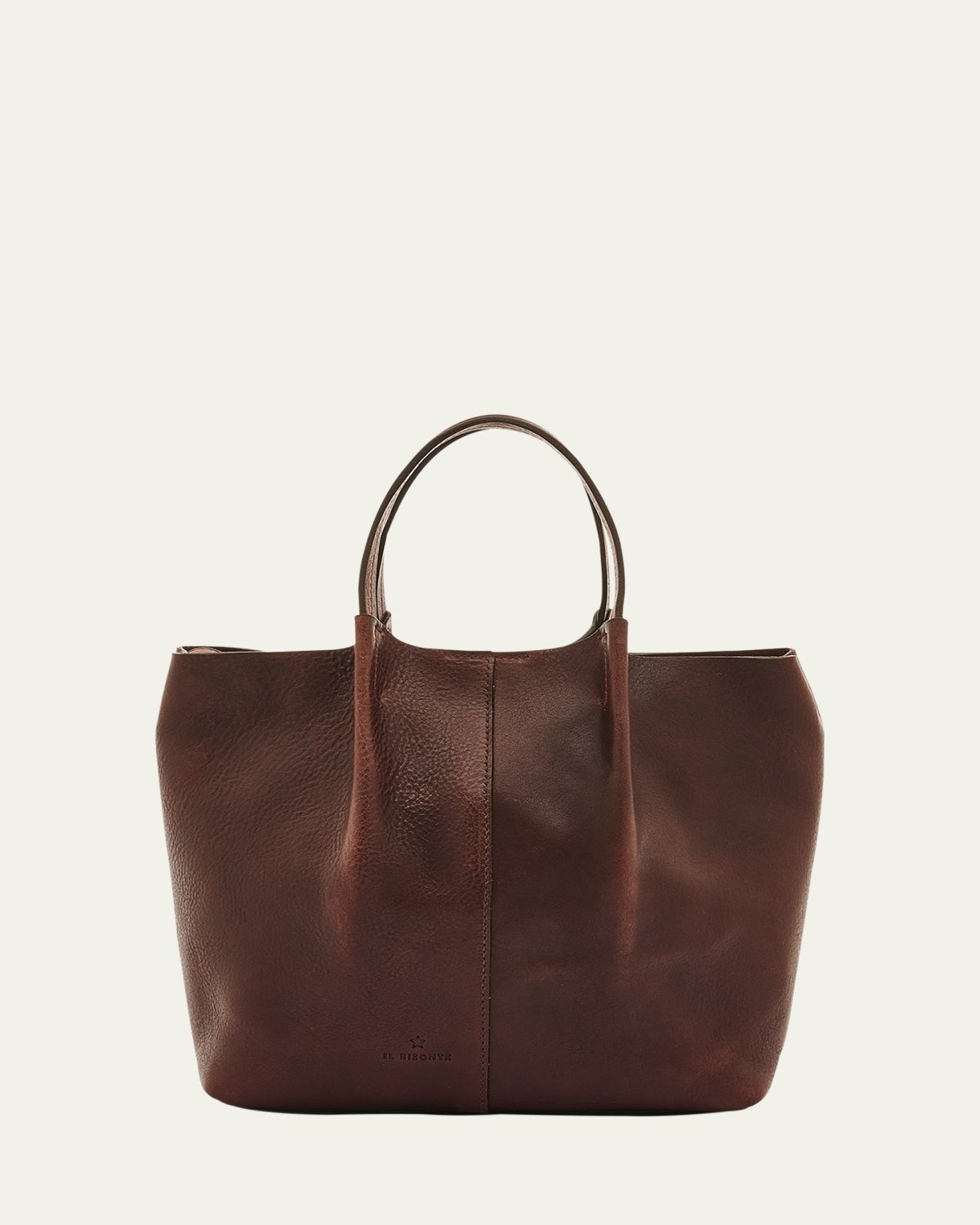 Il Bisonte Nina Small Pleated Leather Tote Bag