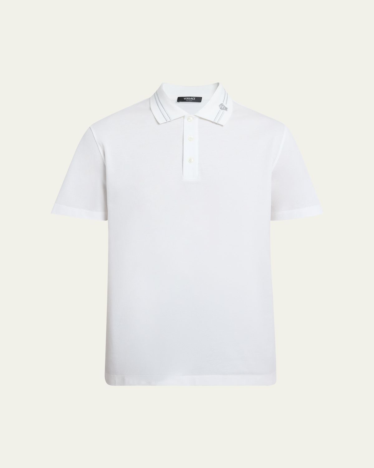 Versace Men's Medusa-Collar Pique Polo Shirt