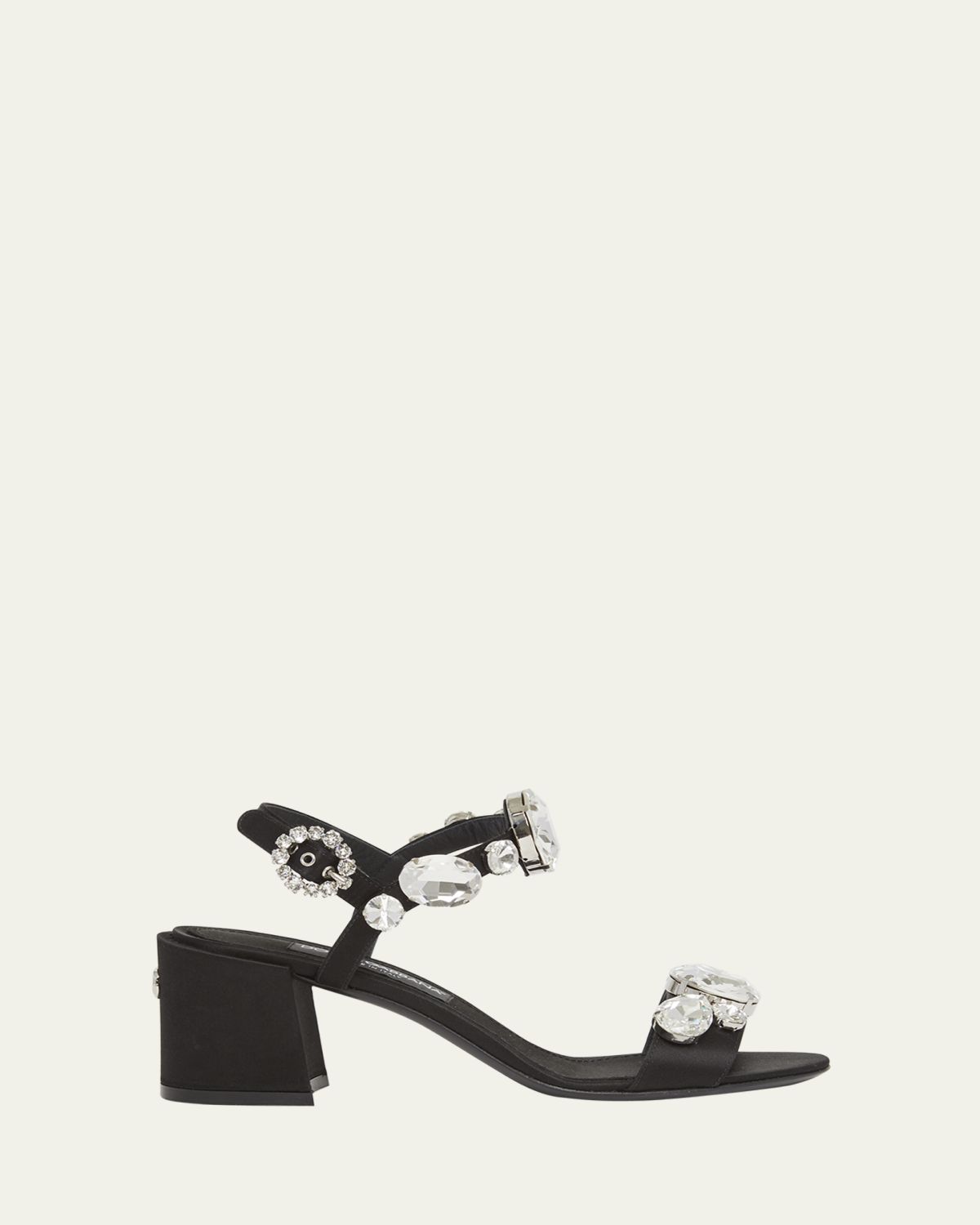 Dolce & Gabbana Crystal Satin Slingback Sandals