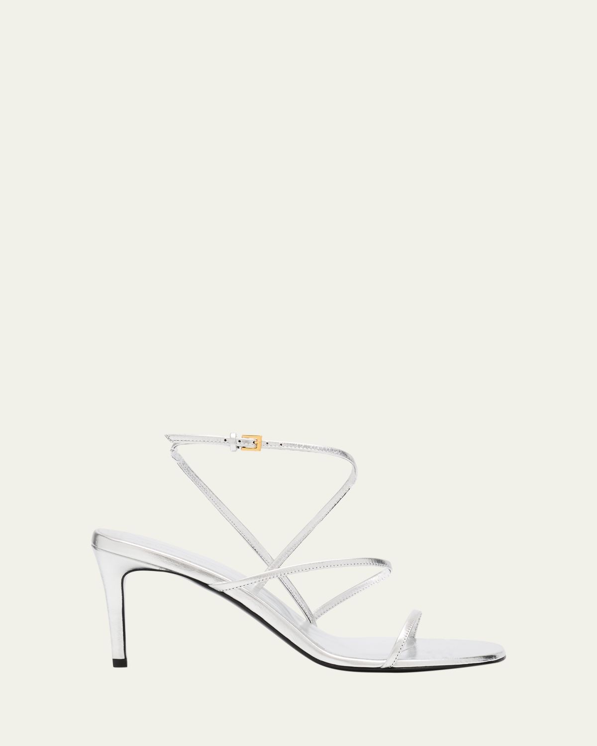 Khaite Strappy Metallic Ankle-Strap Sandals