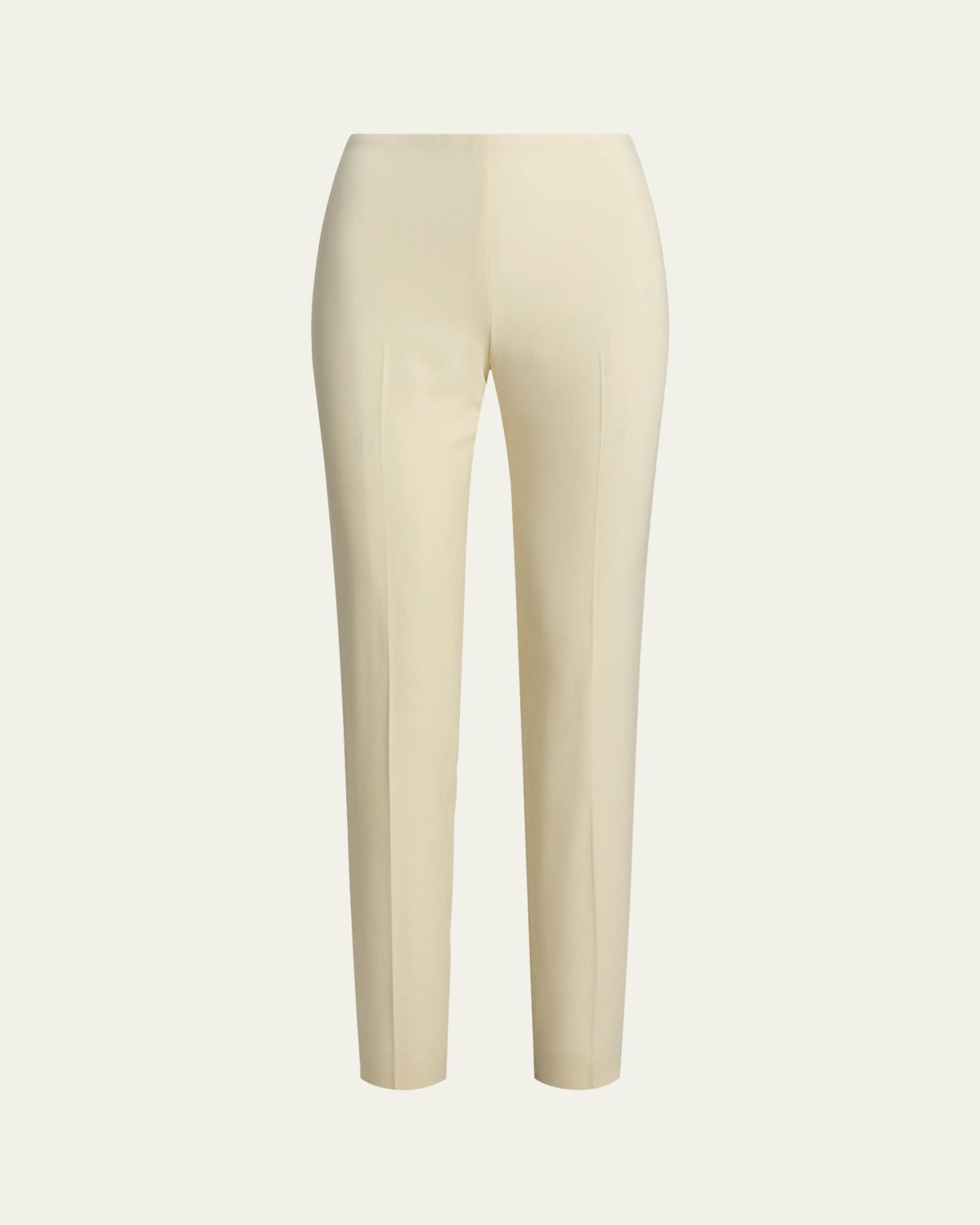 Ralph Lauren Collection Annie Cream Crepe Slim-Leg Ankle Pants