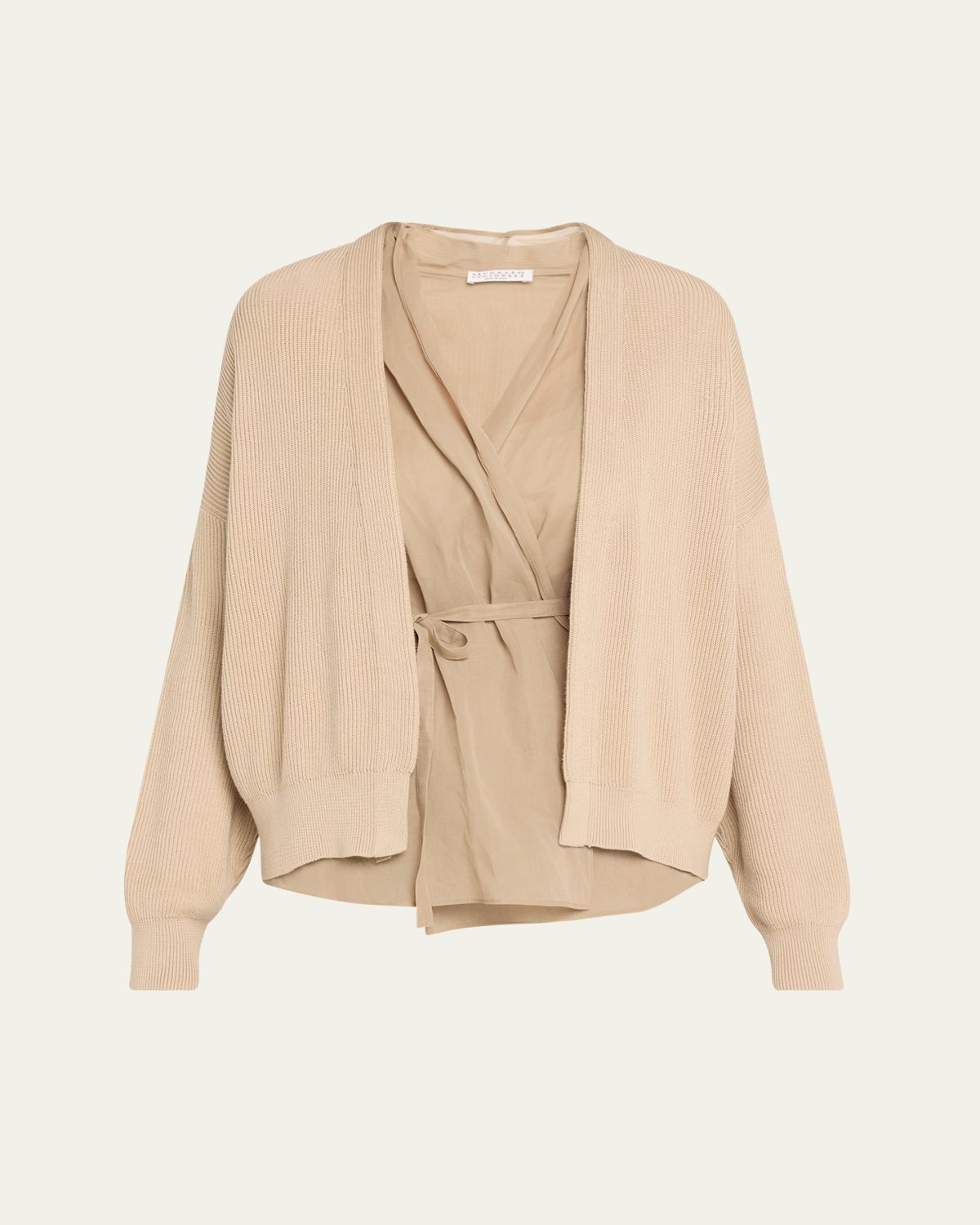 Brunello Cucinelli Layered Golf Cotton Organza Cardigan