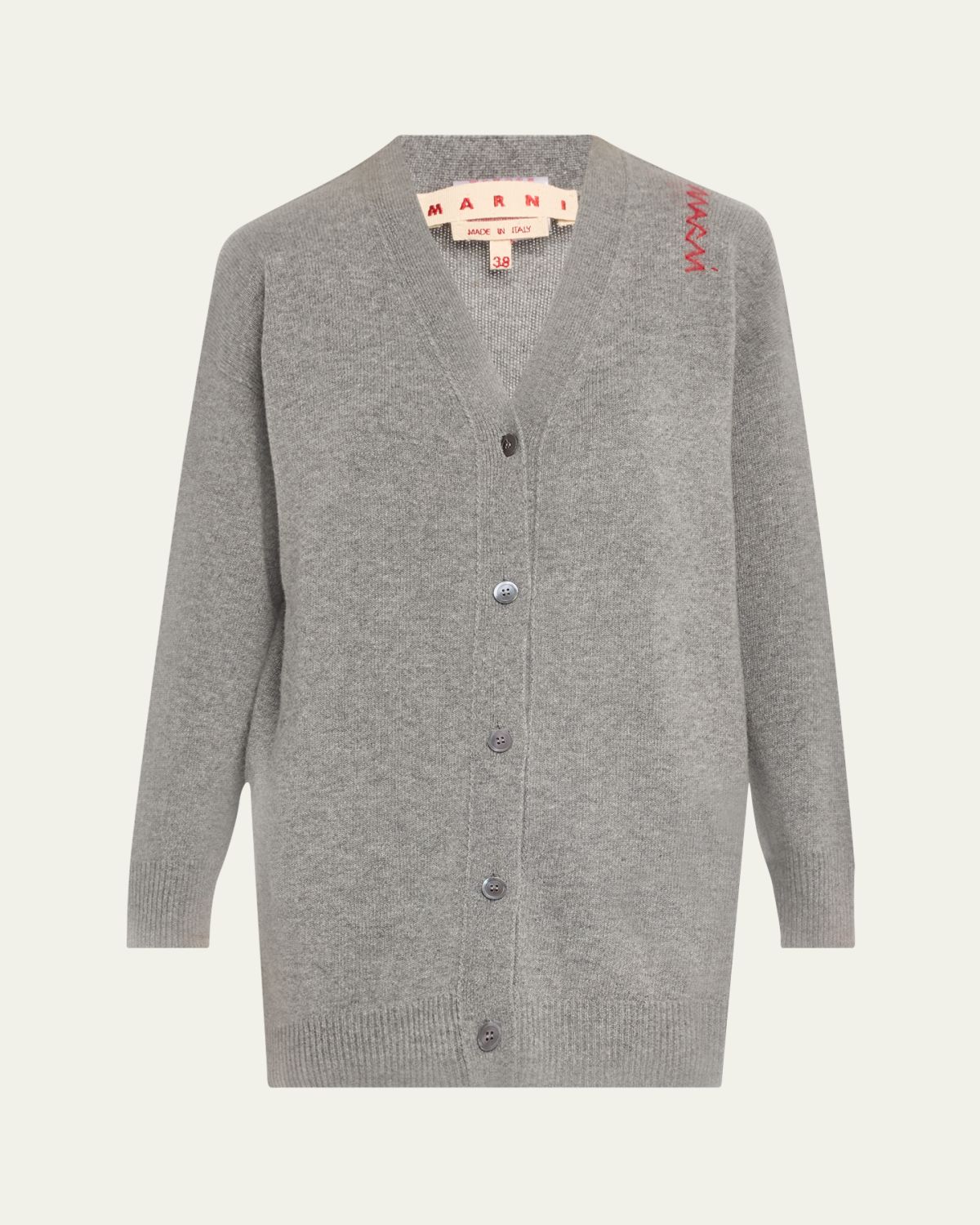 Marni Oversized V-Neck Wool Cashmere Cardigan