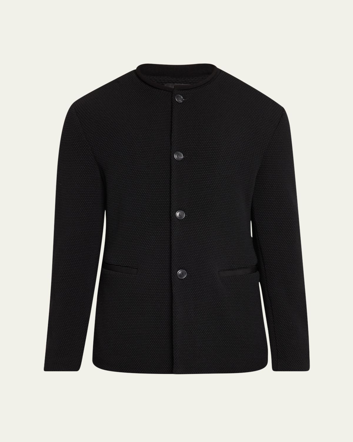 Giorgio Armani Men 's Textured Band-Collar Blazer