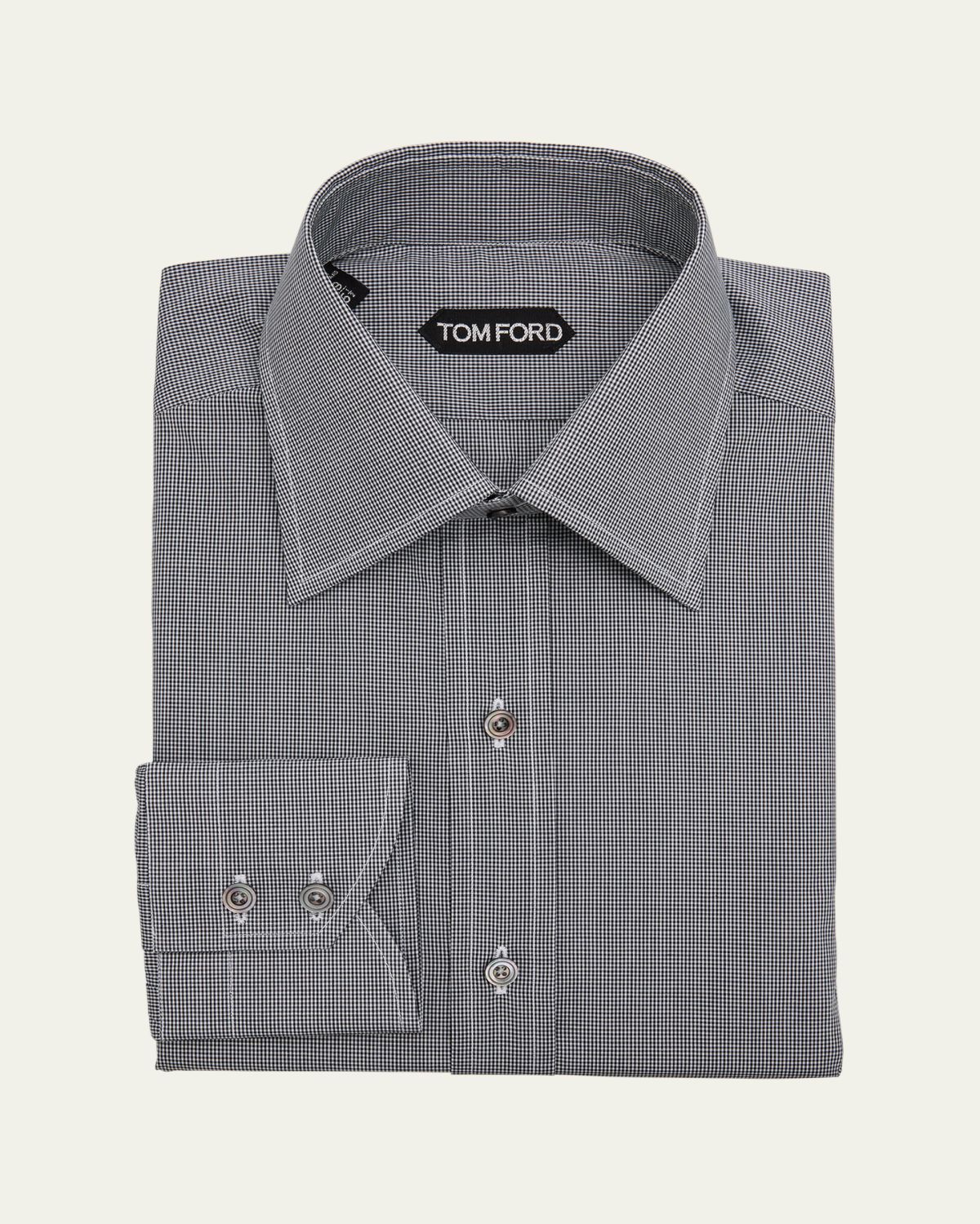 TOM FORD Men's Micro-Gingham Classic Fit Dress Shirt