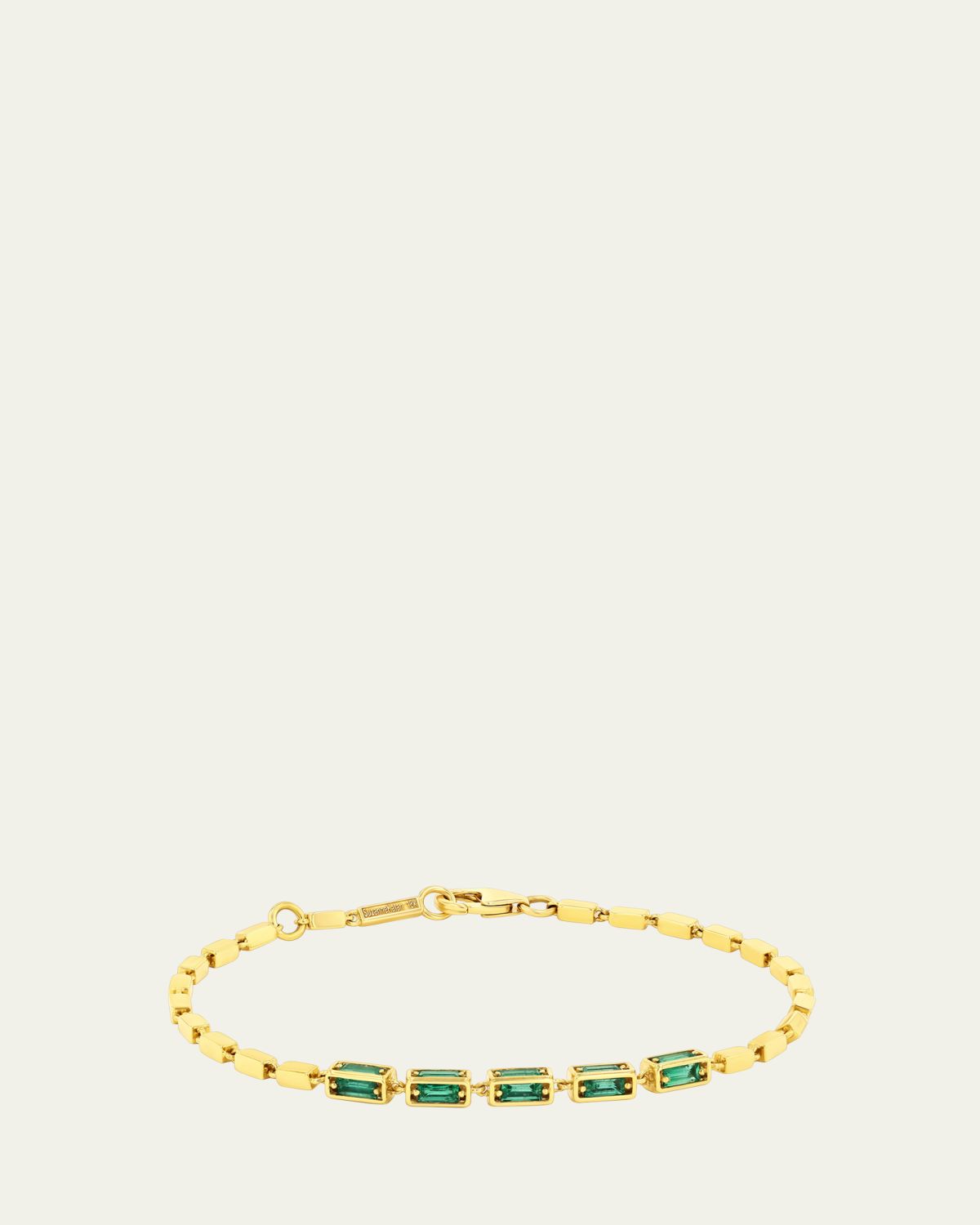 Suzanne Kalan 18K Yellow Gold Medium Emerald Block Chain Bracelet