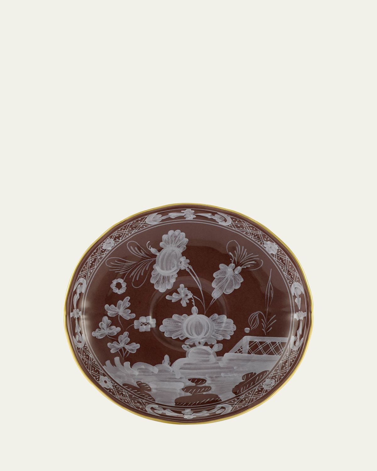 GINORI 1735 Oriente Italiano Coffee Saucer, Castagna