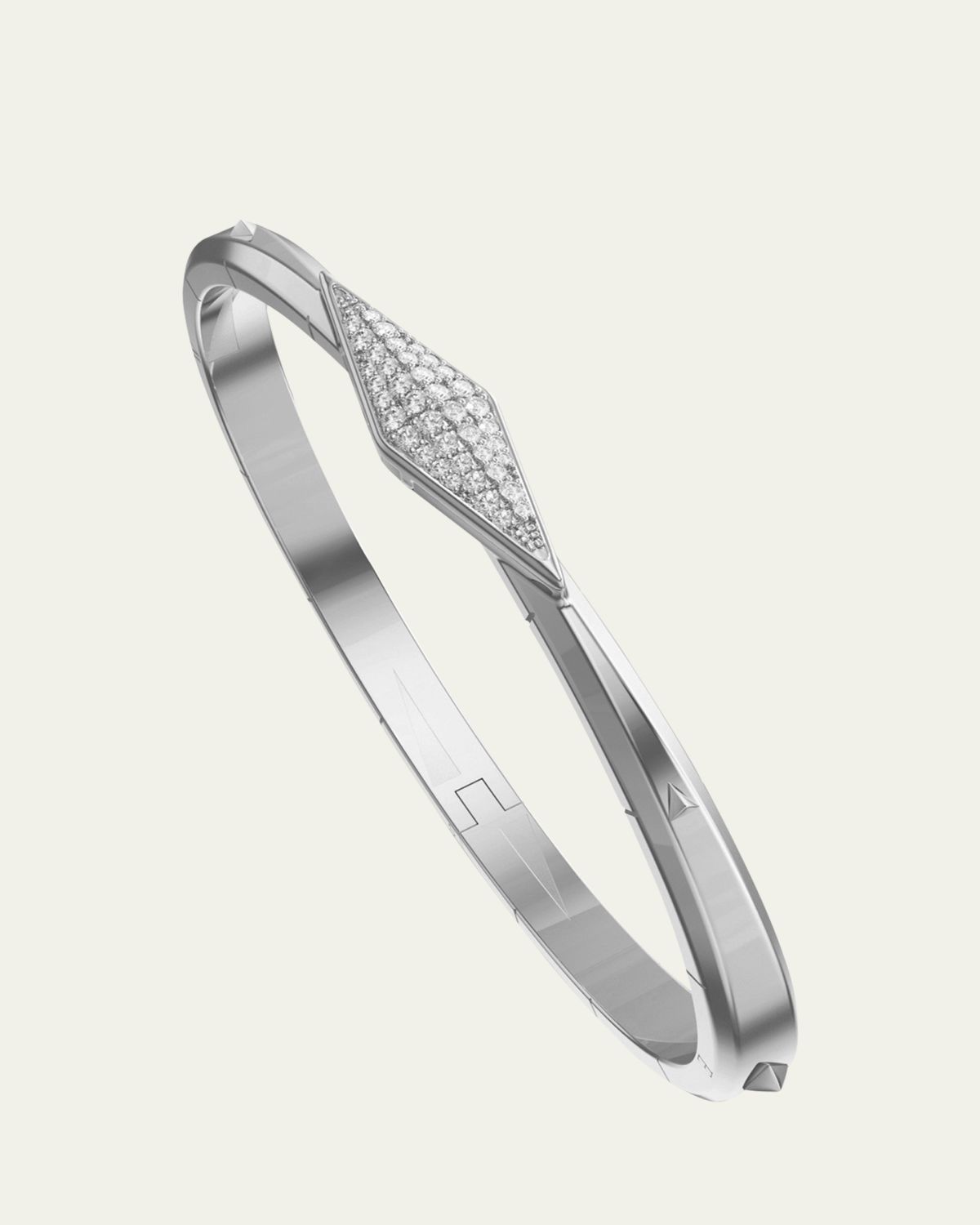 Monica Rich Kosann Points North Sterling Silver Cuff with Pave Sapphire Clasp, Large