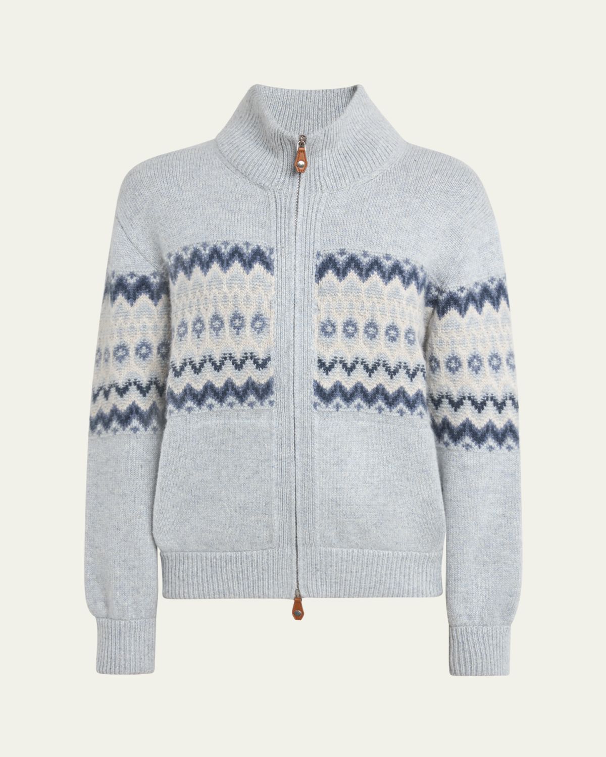 Loro Piana Alpe Pile Cashmere GG 5 Bomber Sweater