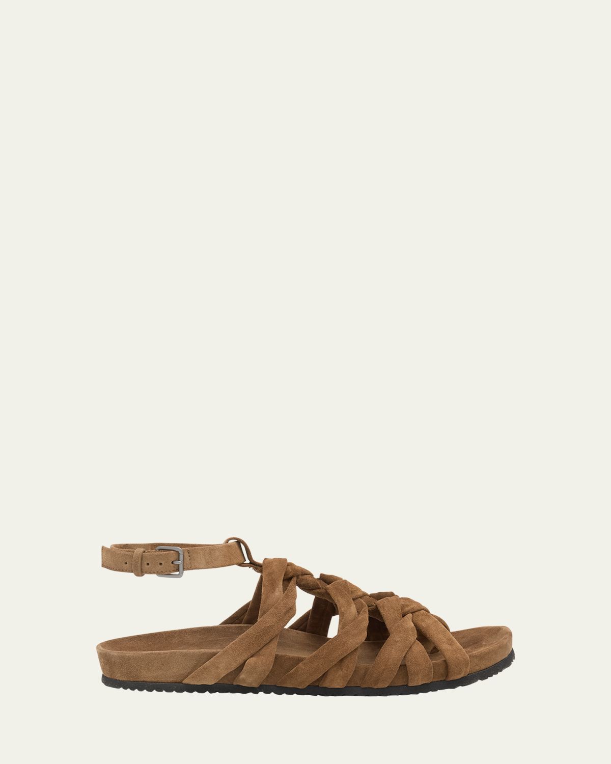 Brunello Cucinelli Suede Monili Gladiator Sandals