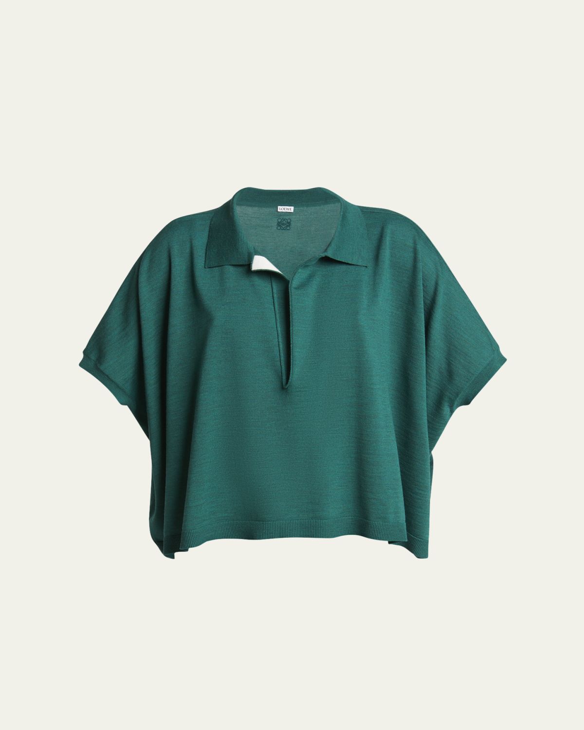 Loewe Deep V-Neck Johnny Collar Wool Sweater