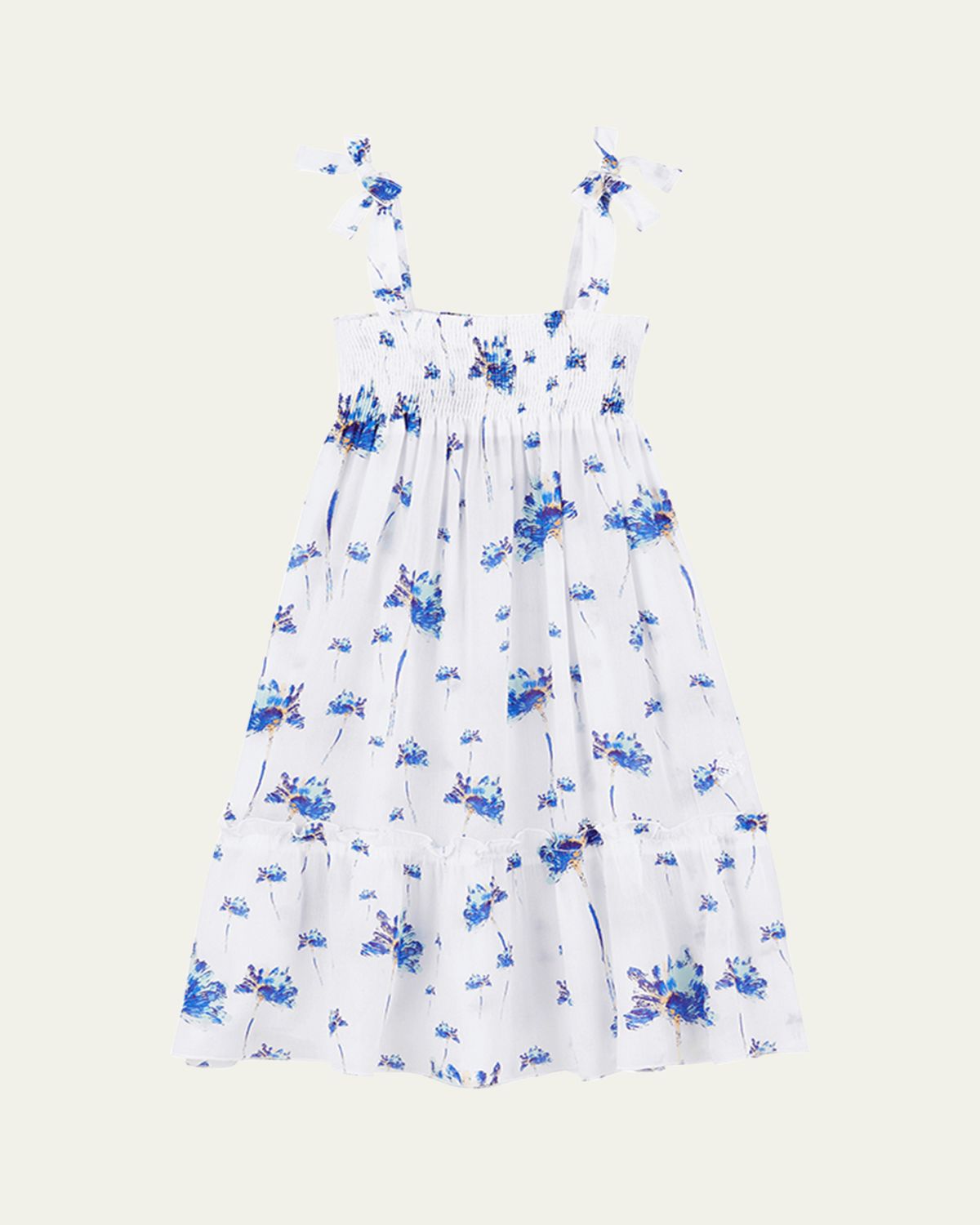 Vilebrequin Girl's Shiny Floral Tie-Shoulder Dress, Size -1