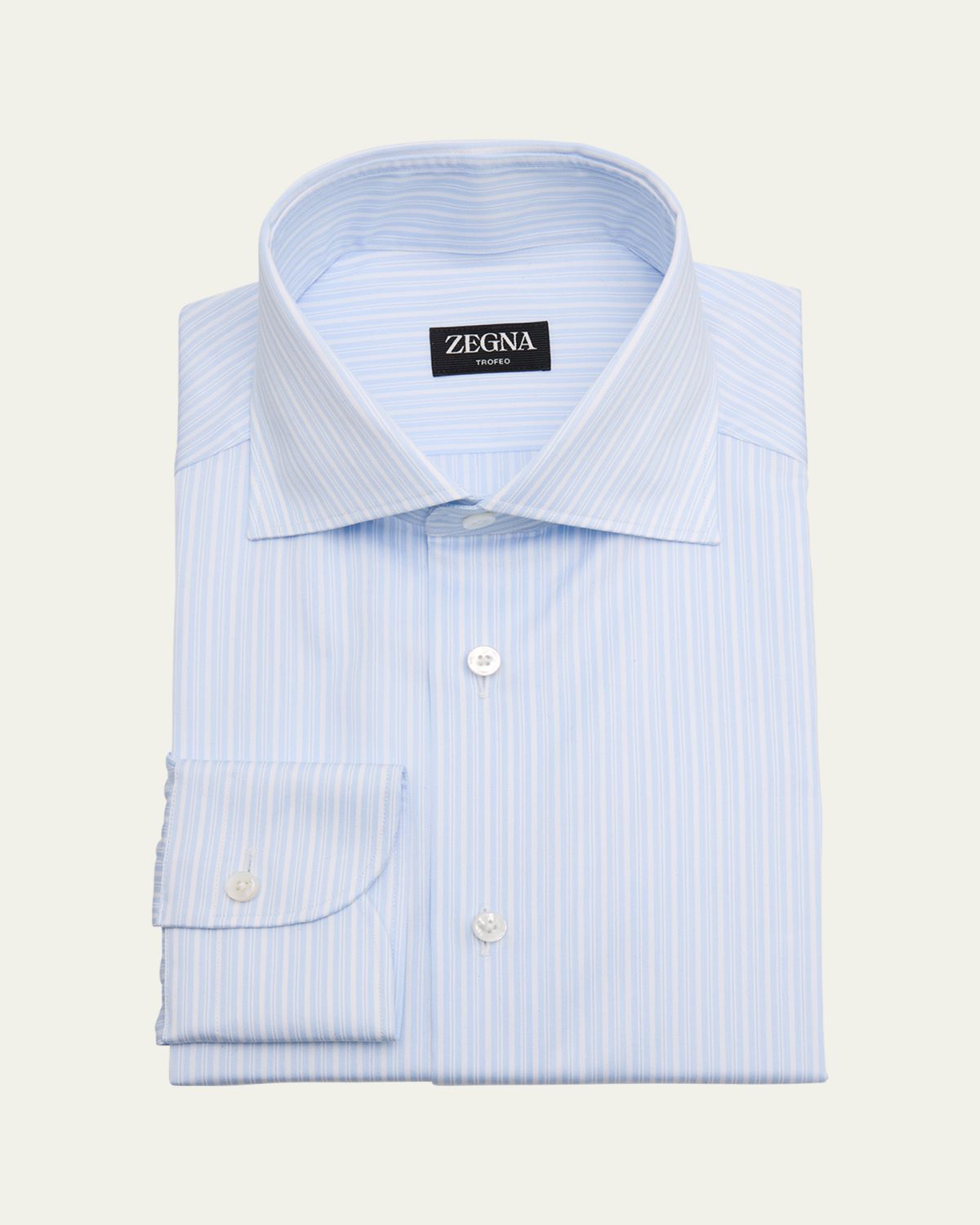 ZEGNA Men's Trofeo Cotton Framed Stripe Dress Shirt | Thumbnail 3 ZEGNA Men's Trofeo Cotton Framed Stripe Dress Shirt | Thumbnail 3