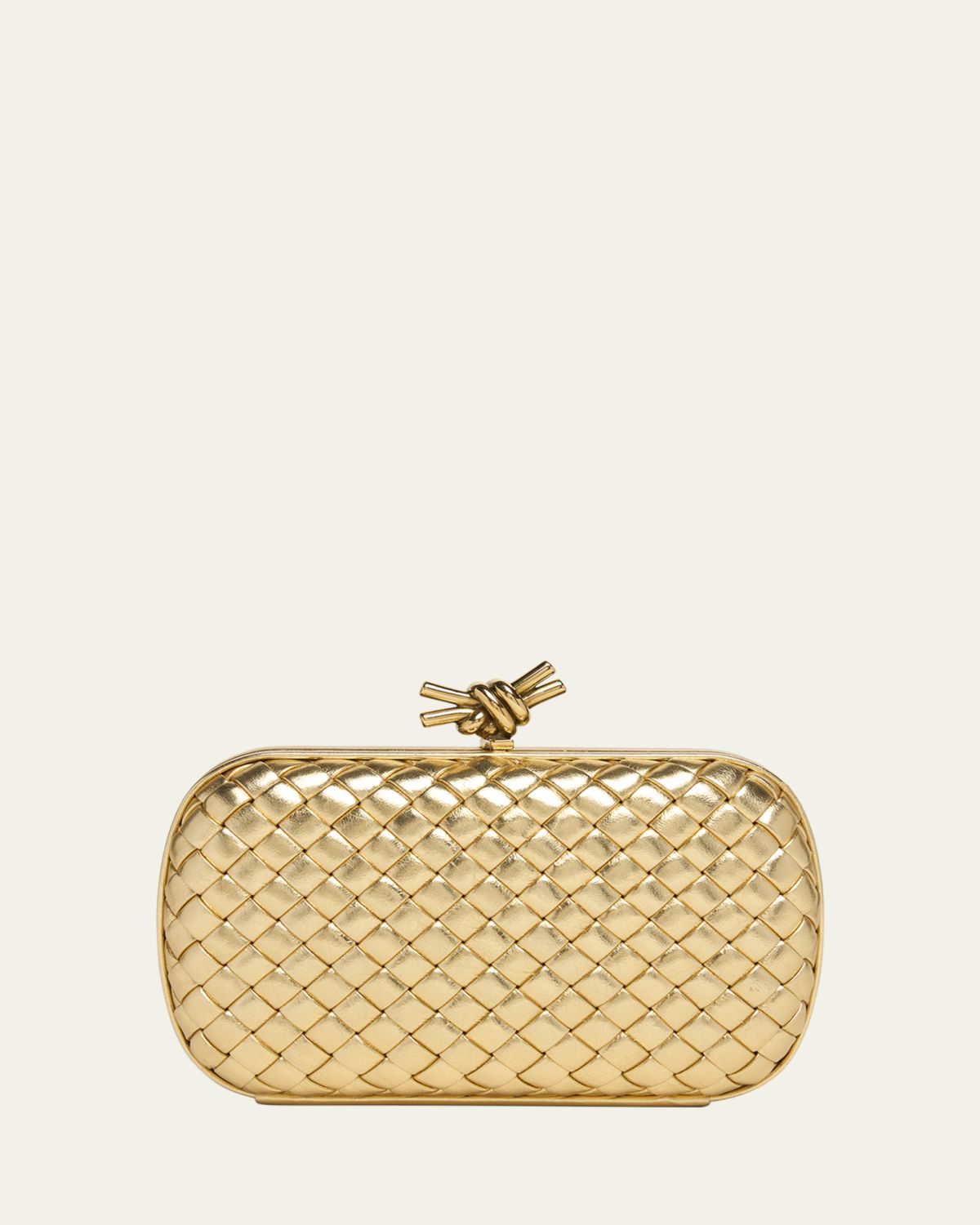 Bottega Veneta Knot Padded Metallic Leather Clutch Bag | Thumbnail 6