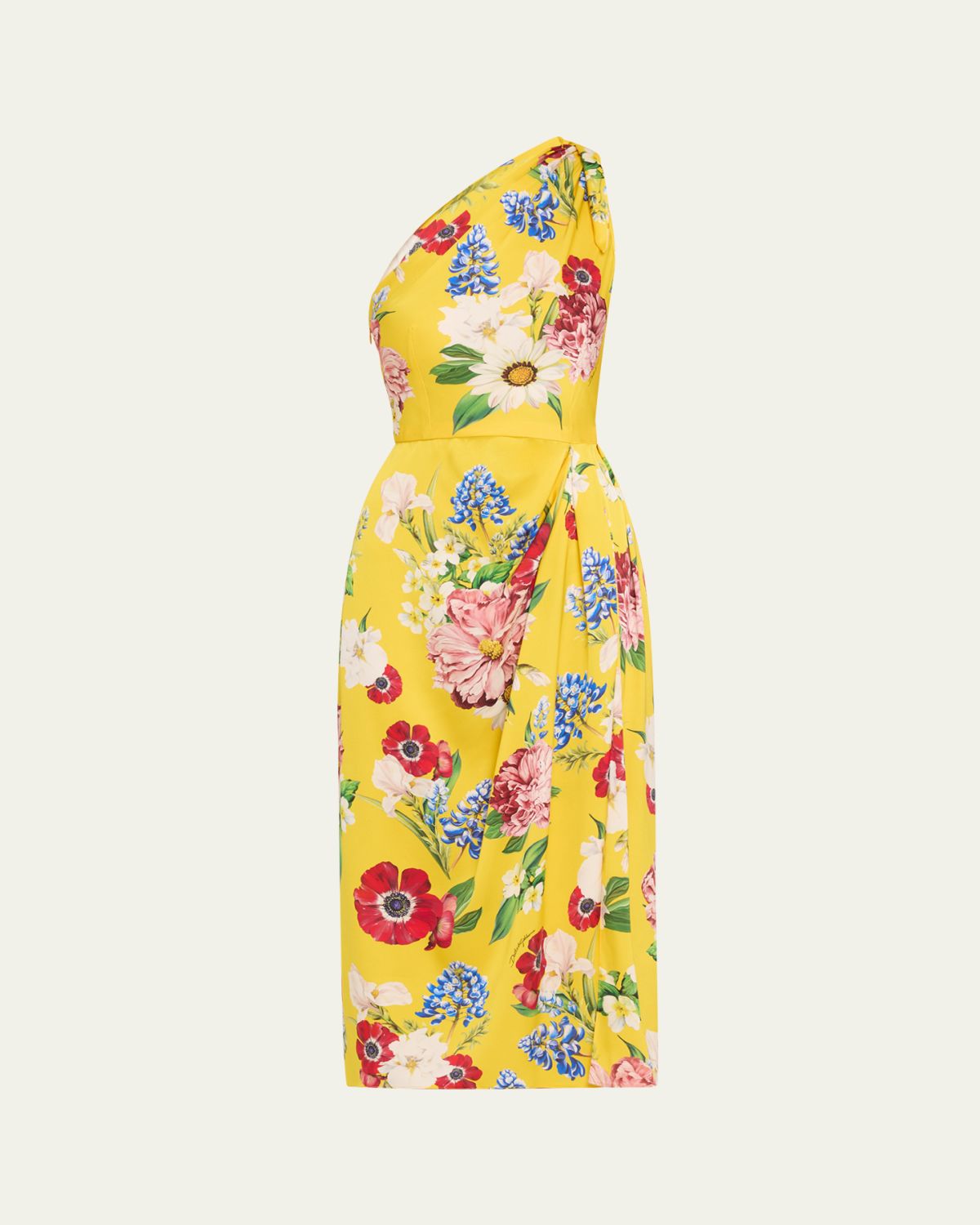 Dolce & Gabbana Floral Tie One-Shoulder Charmeuse Midi Dress | Thumbnail 6 Dolce & Gabbana Floral Tie One-Shoulder Charmeuse Midi Dress | Thumbnail 6
