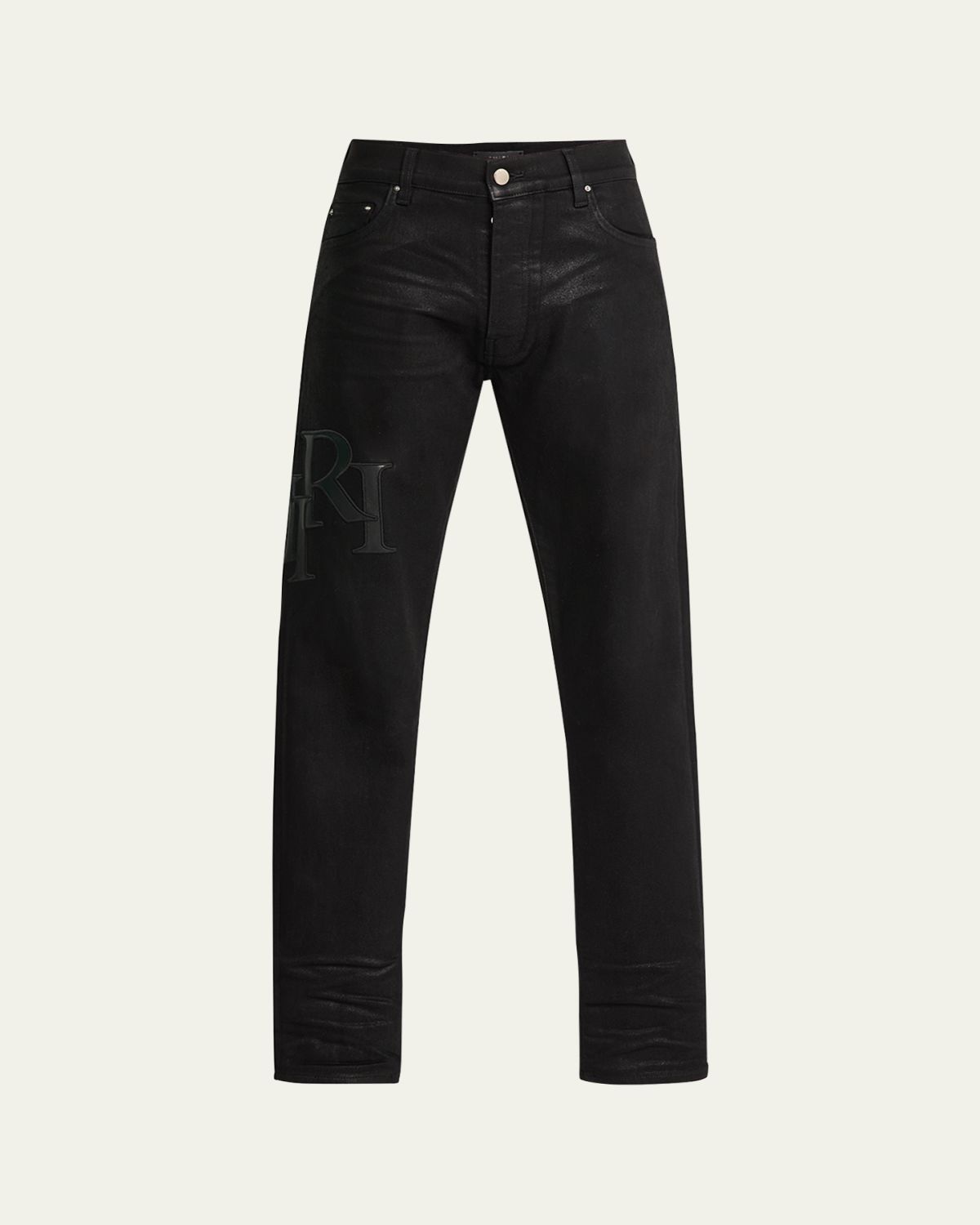 Amiri Men's Staggered Logo Waxed Skinny Jeans | Thumbnail 6 Amiri Men's Staggered Logo Waxed Skinny Jeans | Thumbnail 6