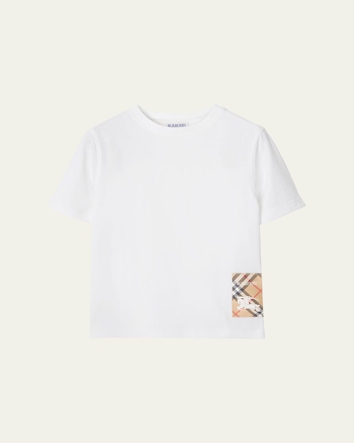 Burberry Kid's Cedar EKD Label Short-Sleeve Cotton T-Shirt, Size 3-14
