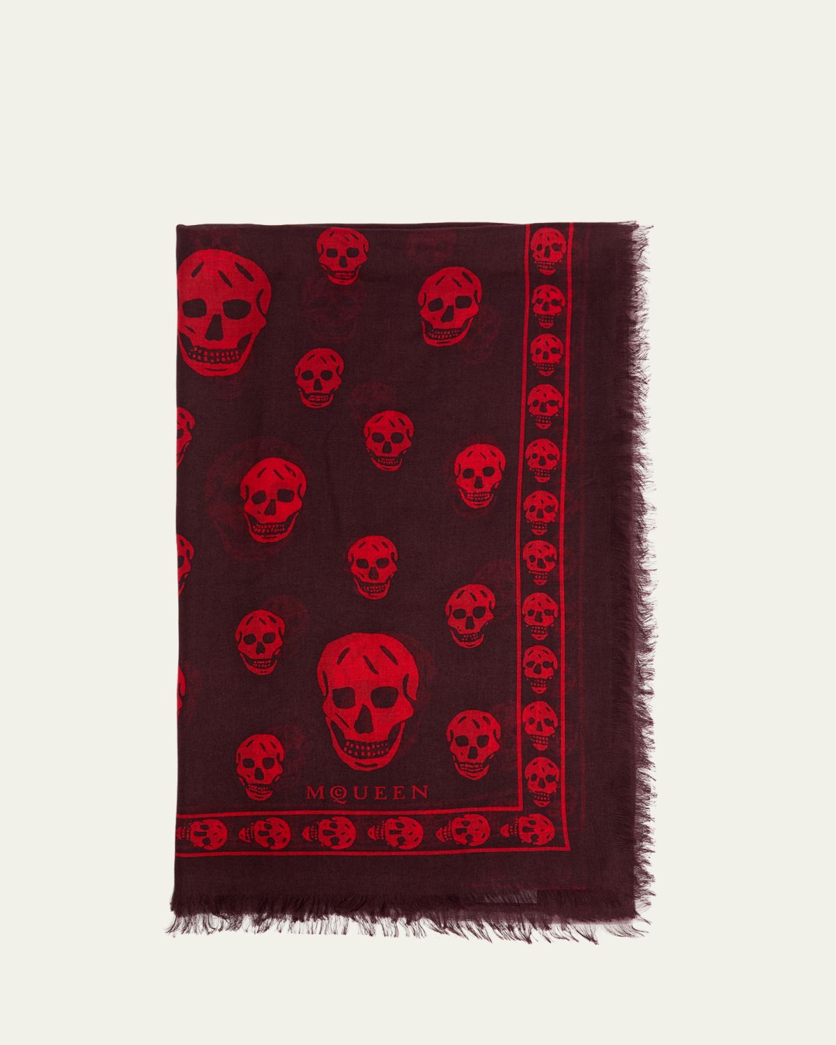 McQueen Men 's Abstract Skull Scarf