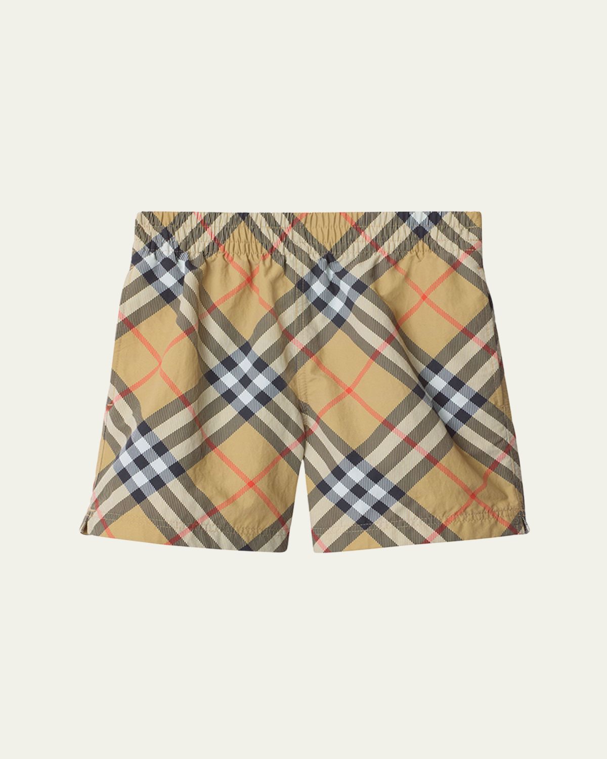 Burberry Boy's Atticus Long Check Bias Swim Shorts, Size 3-14