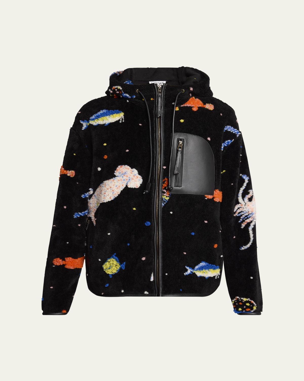 Loewe Men's Deep Sea Fleece Hooded Jacket