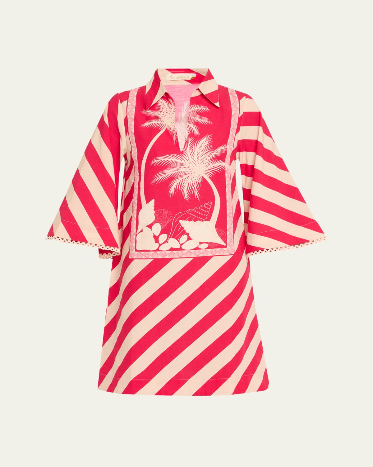 Verandah Palm Panel Kaftan Dress