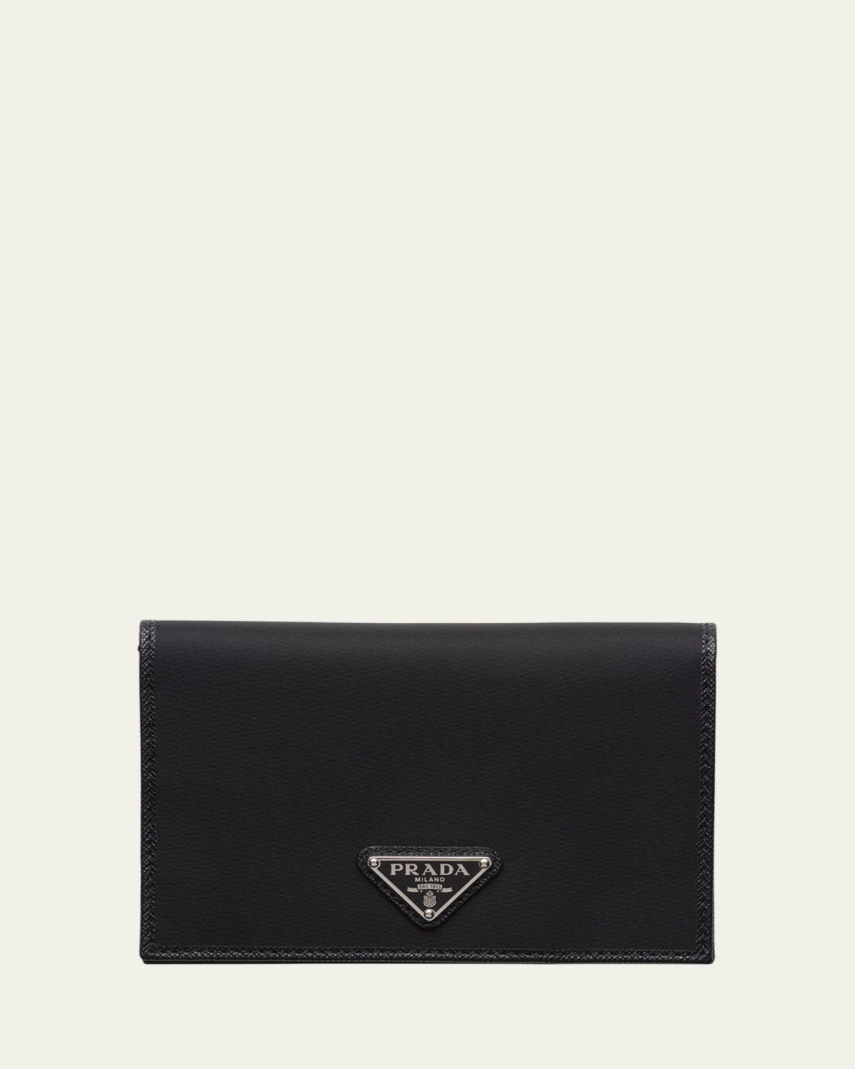 Prada Men's Nylon and Leather Bifold Wallet