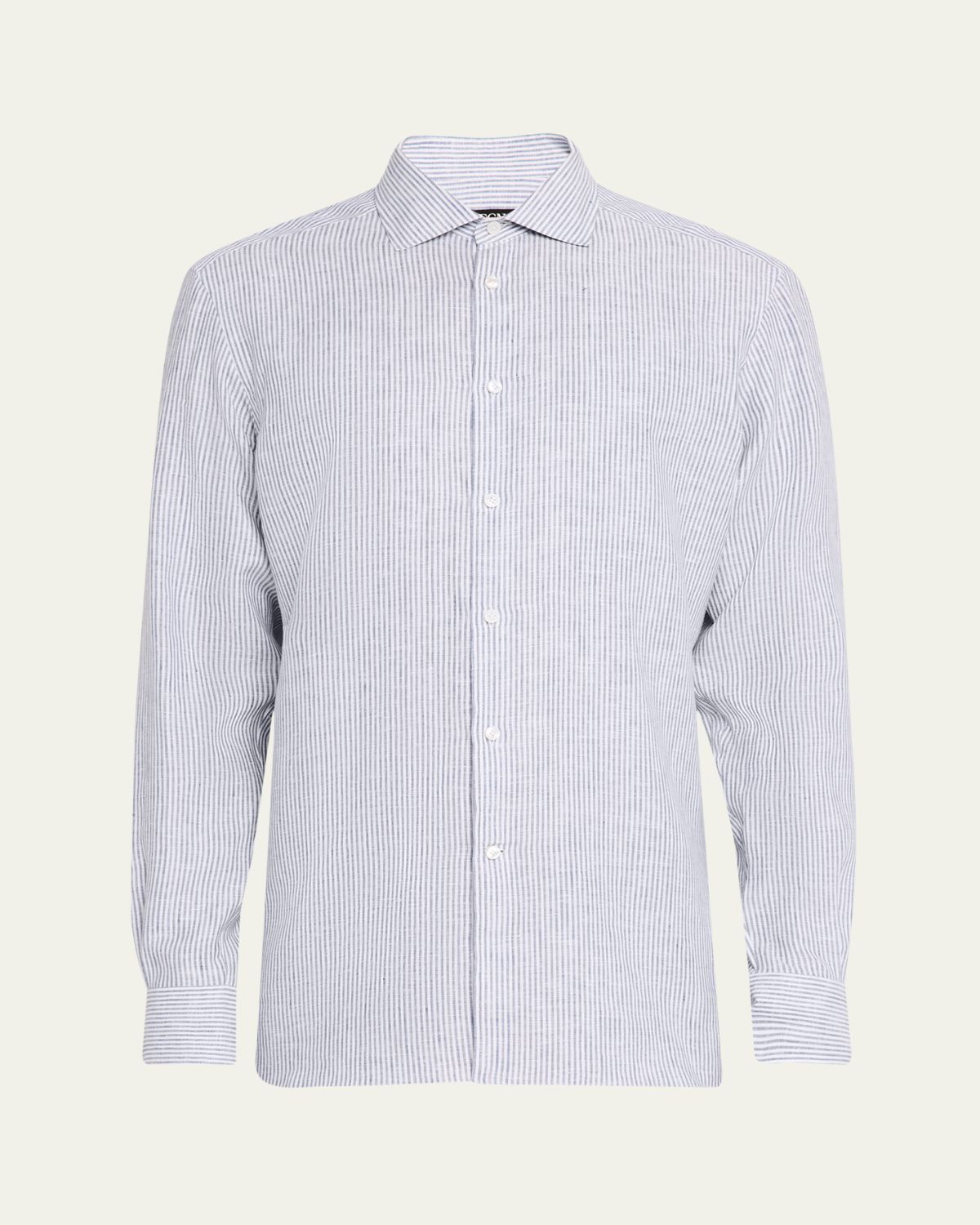 ZEGNA Men's Stripe Oasi Lino Casual Button-Down Shirt
