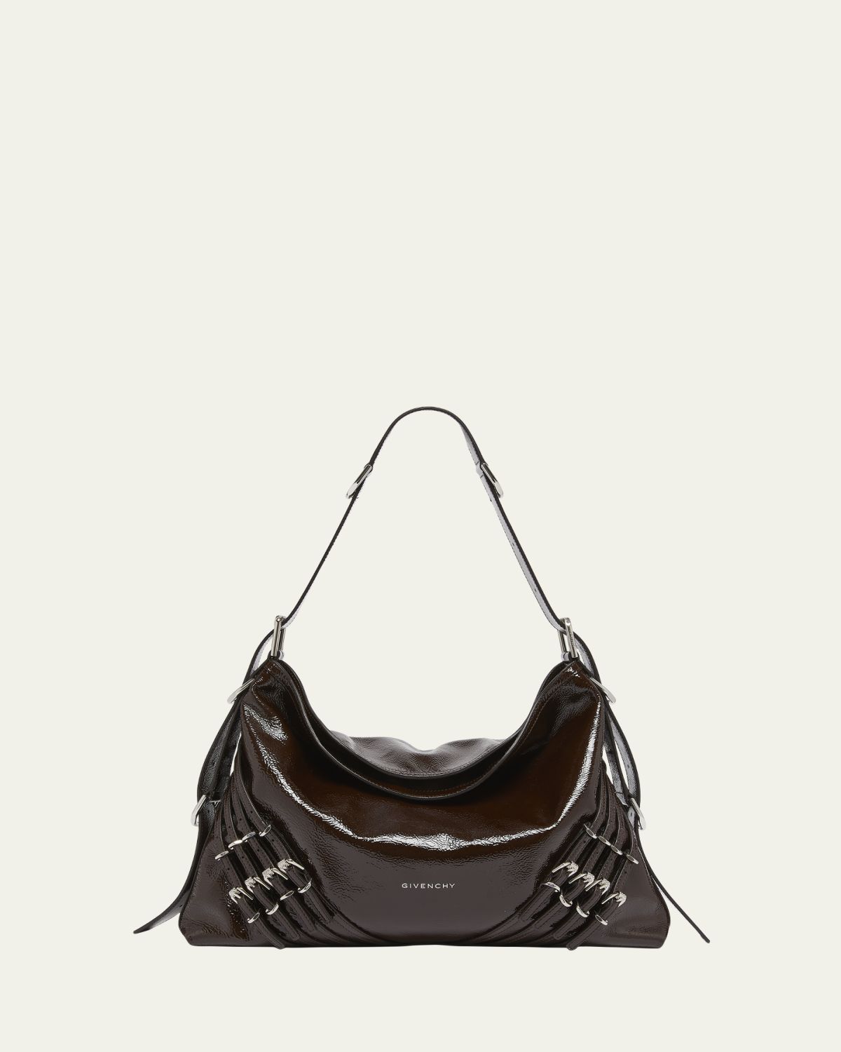 Givenchy Voyou Medium Buckle Shoulder Bag in Shiny Leather