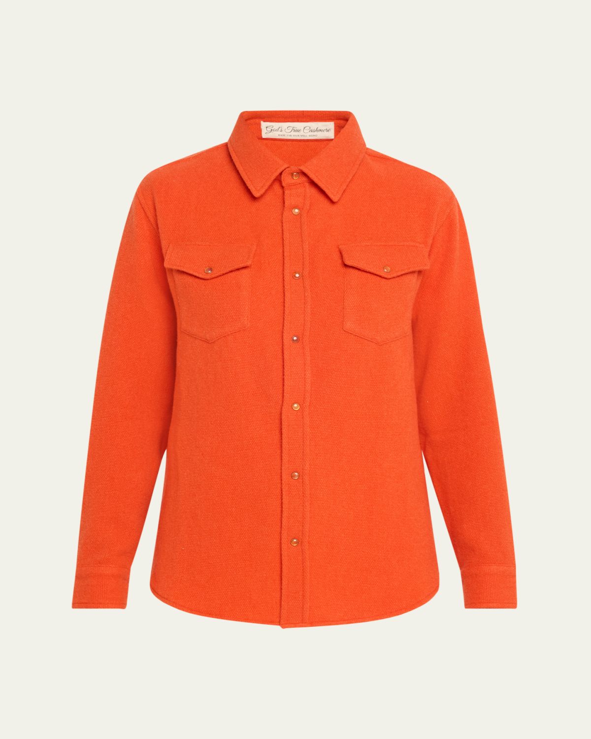 God's True Cashmere Fire Solid Cashmere Shirt