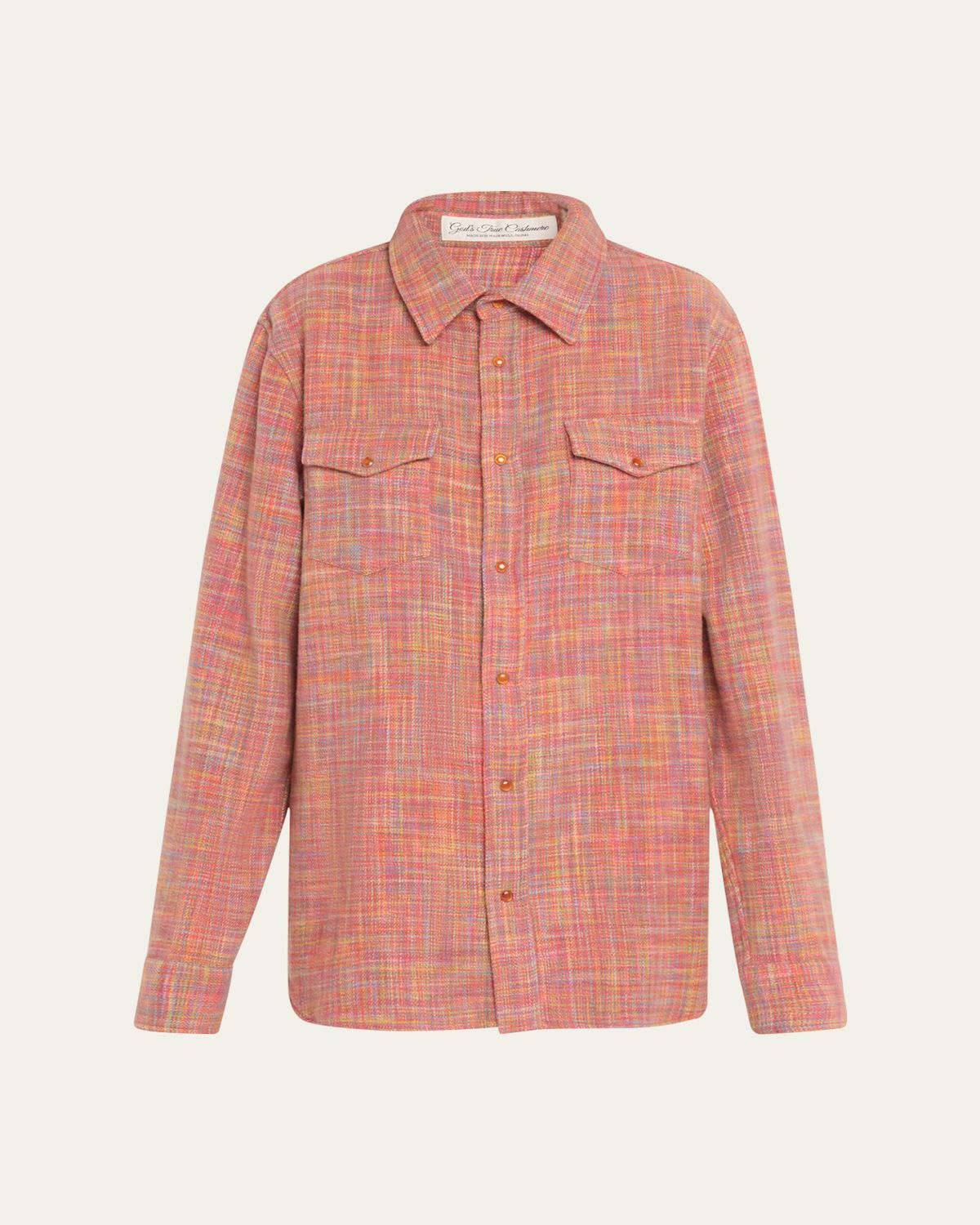 God's True Cashmere Flower Space Dye Tartan Cashmere Shirt Jacket | Thumbnail 6 God's True Cashmere Flower Space Dye Tartan Cashmere Shirt Jacket | Thumbnail 6