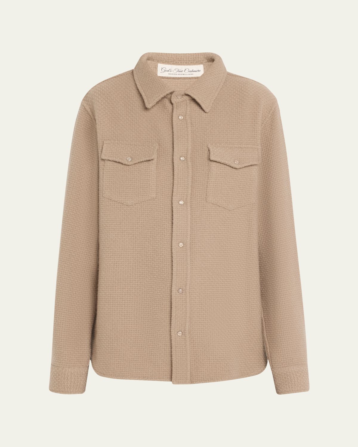 God's True Cashmere Smoke Waffle Cashmere Shirt Jacket | Thumbnail 6 God's True Cashmere Smoke Waffle Cashmere Shirt Jacket | Thumbnail 6