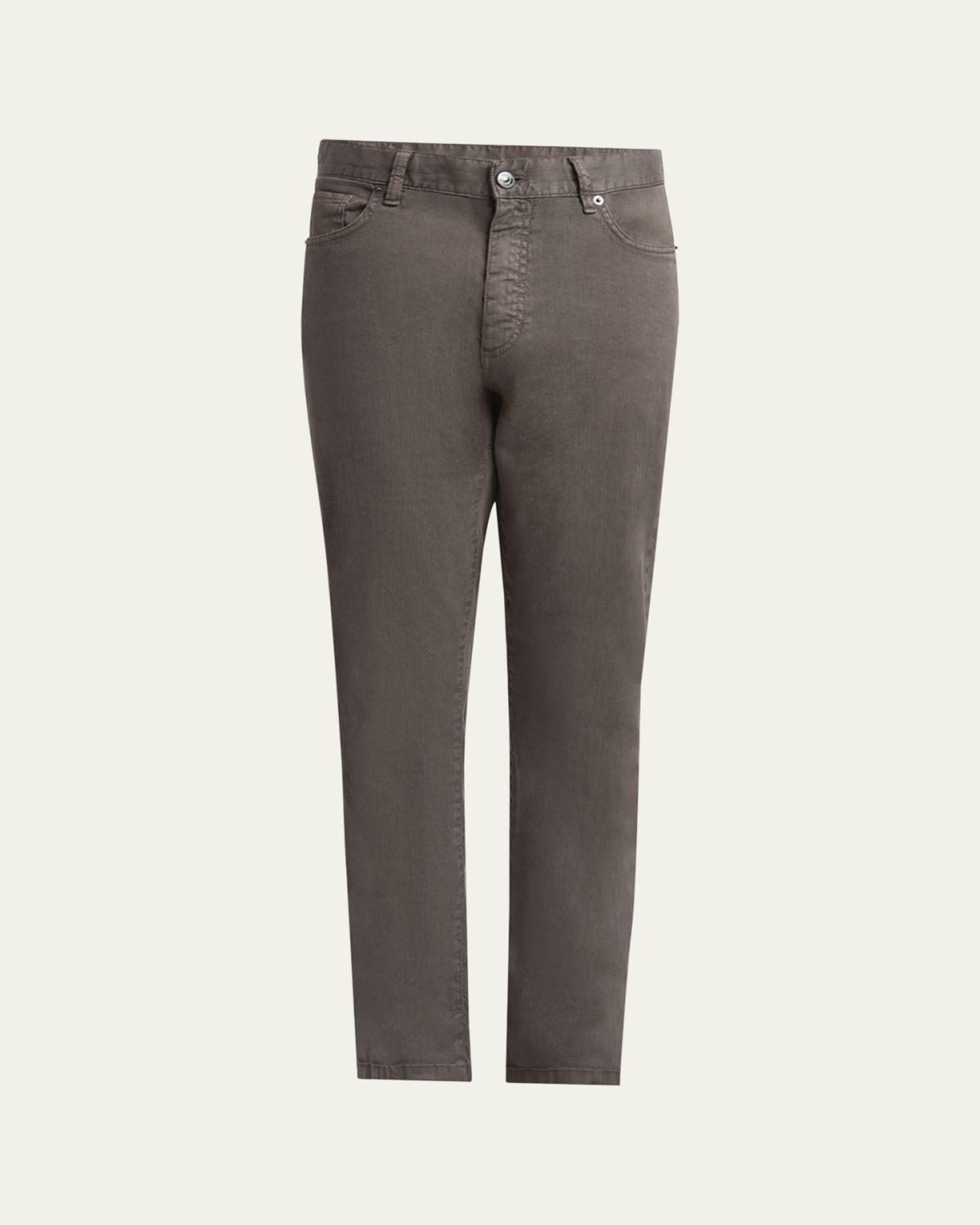 ZEGNA Men's Comfort Linen and Cotton Five-Pocket Pants