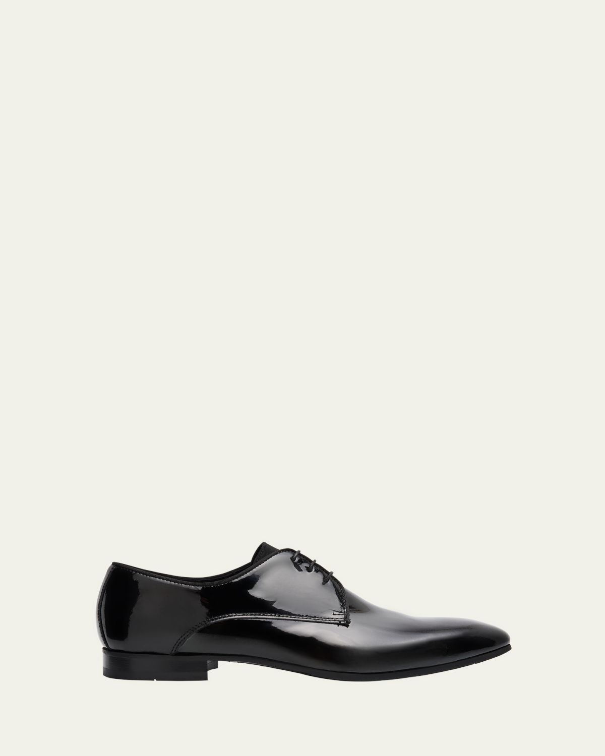 Bergdorf Goodman Men's Patent Leather Rubber-Sole Derby Shoes | Thumbnail 6