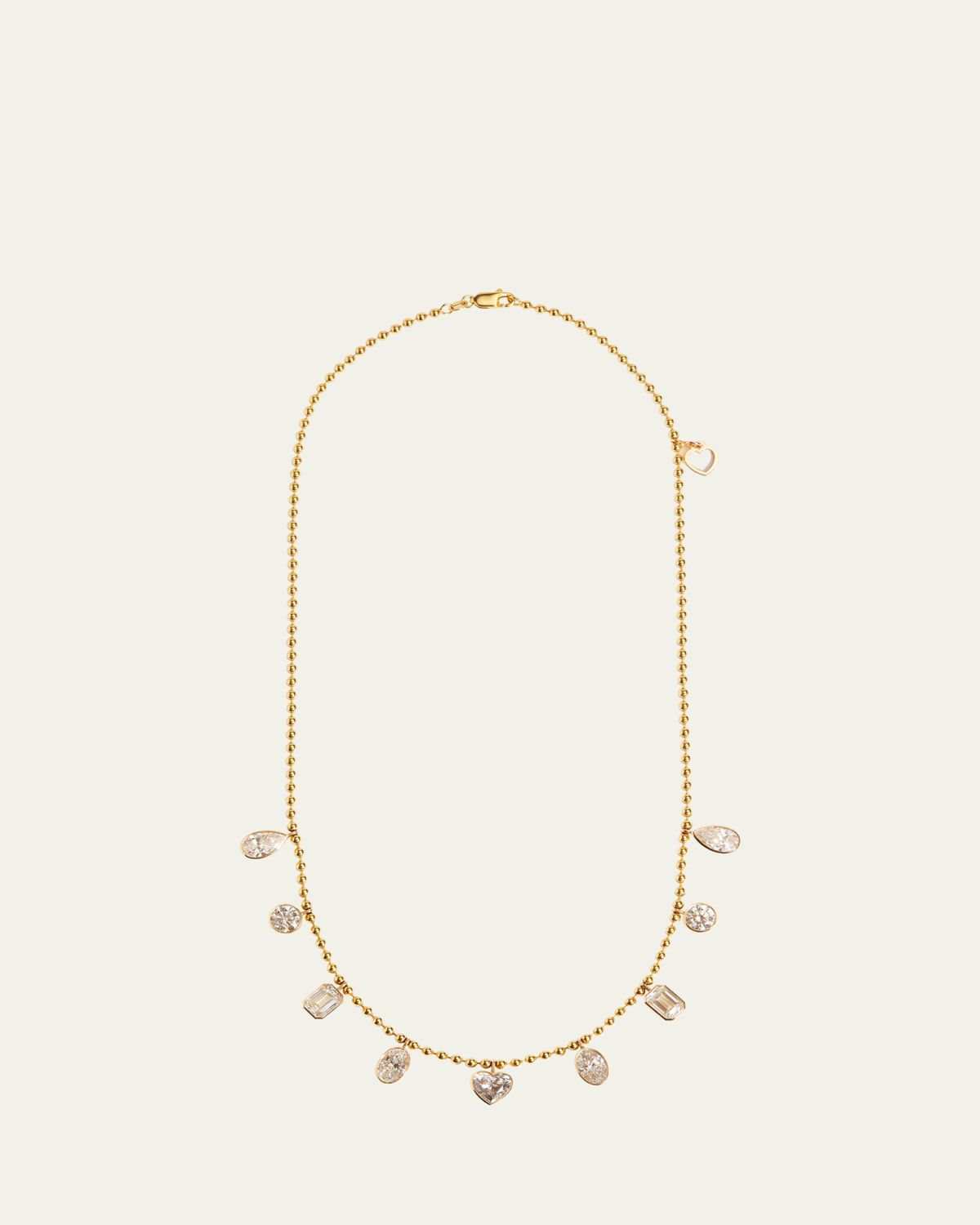 Kendall Row 14K Yellow Gold Fancy Shape Diamond Station Necklace, 16-18"L