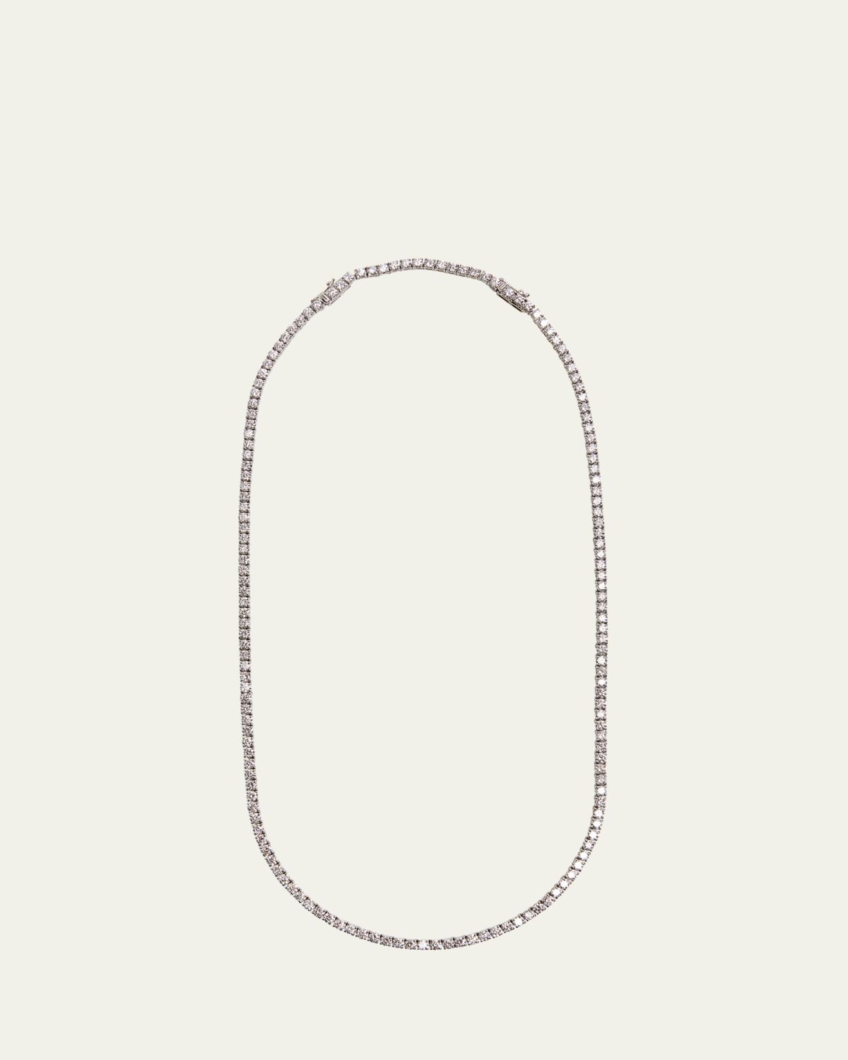 Kendall Row 14K White Gold Medium Round Lab Diamond Tennis Necklace, 16-18"L, 12tcw