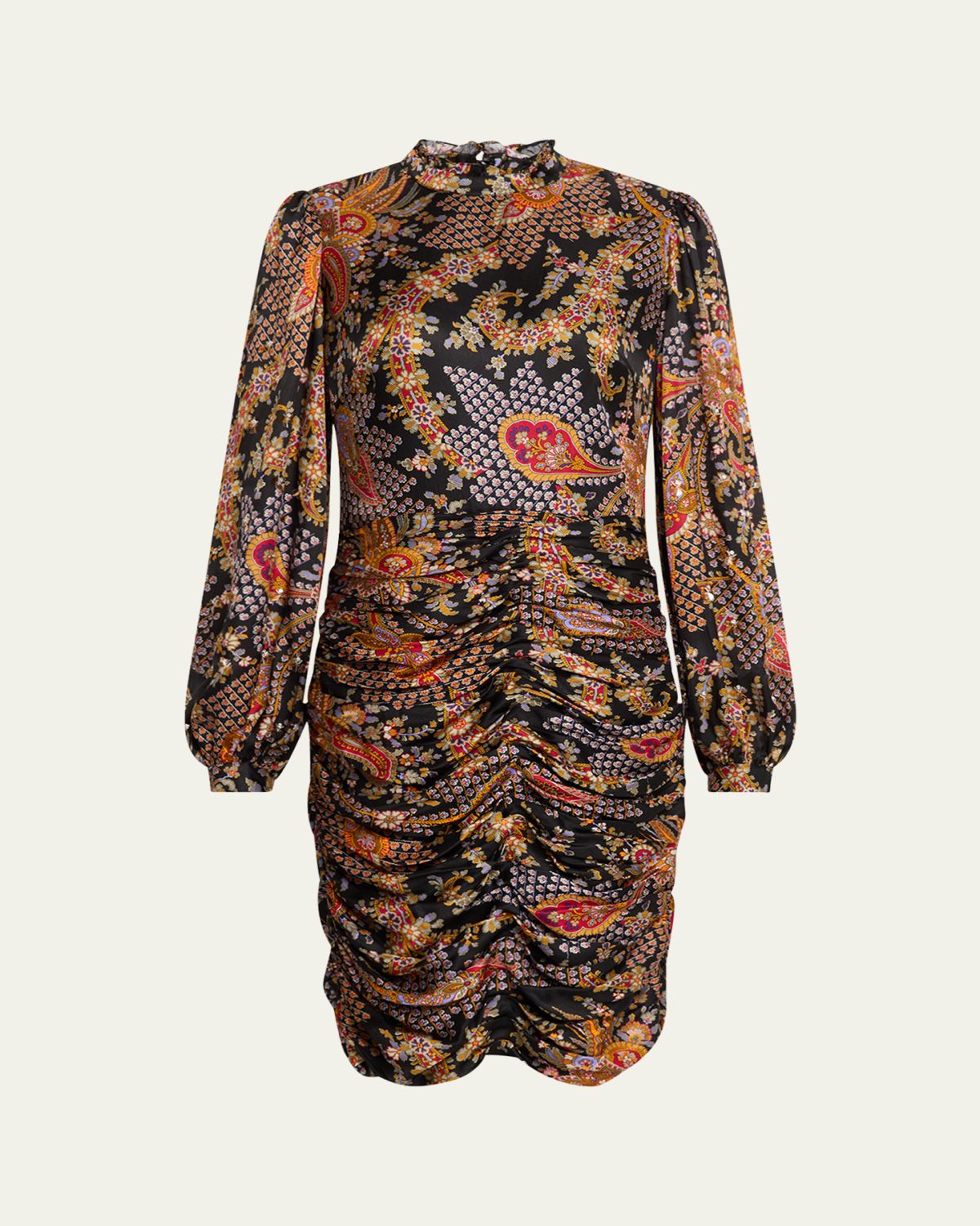 Kobi Halperin Elizabeth Ruched Floral-Print Mini Dress