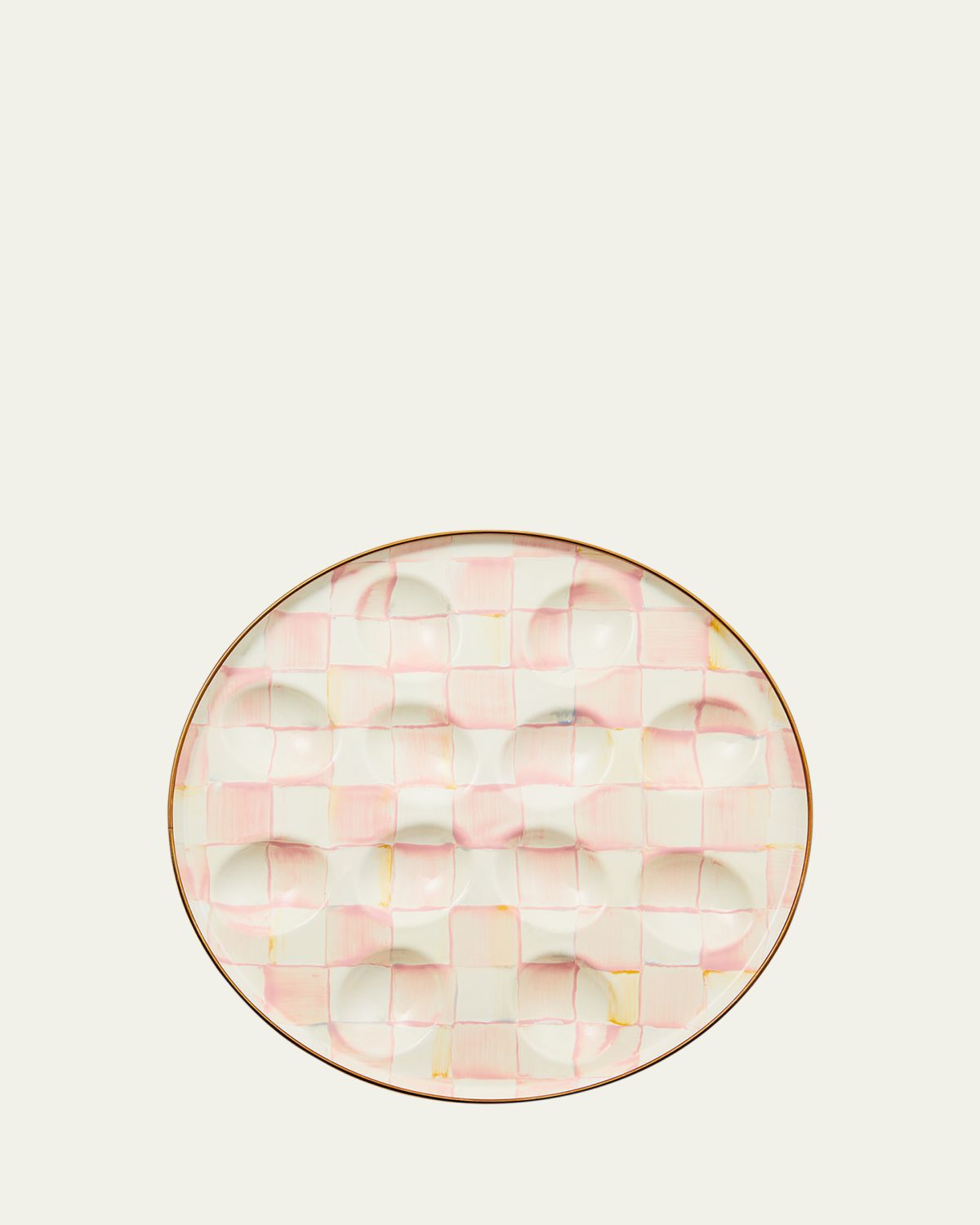 MacKenzie-Childs Rosy Check Egg Plate