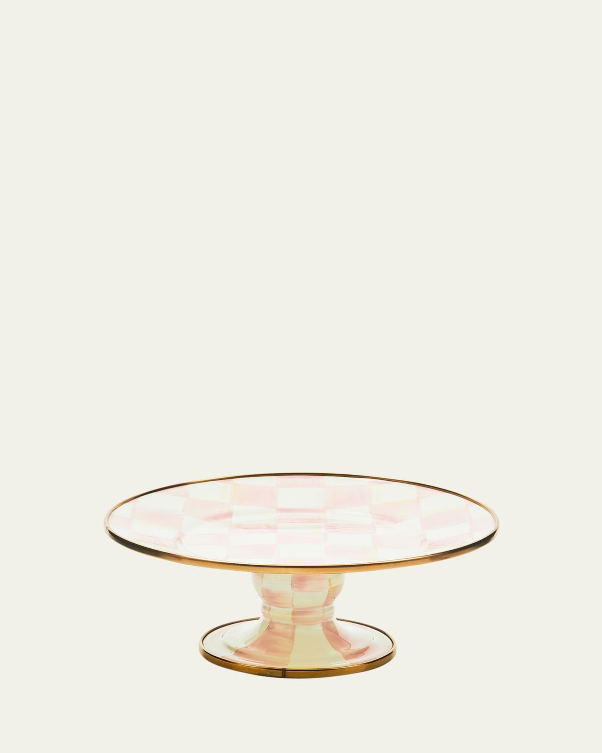 MacKenzie-Childs Rosy Check Pedestal Platter, Mini | Thumbnail 3