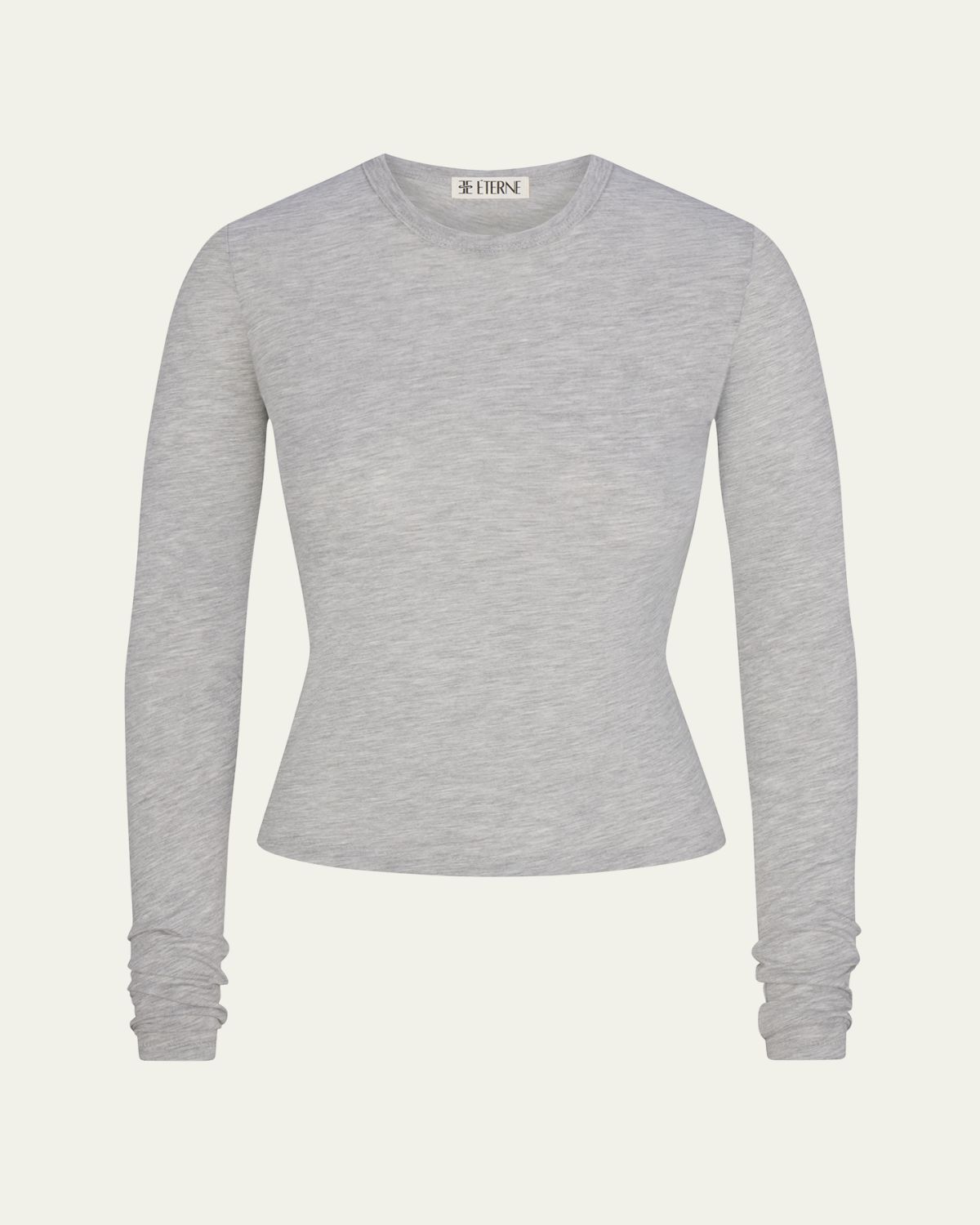 Eterne Fitted Crewneck Long-Sleeve T-Shirt