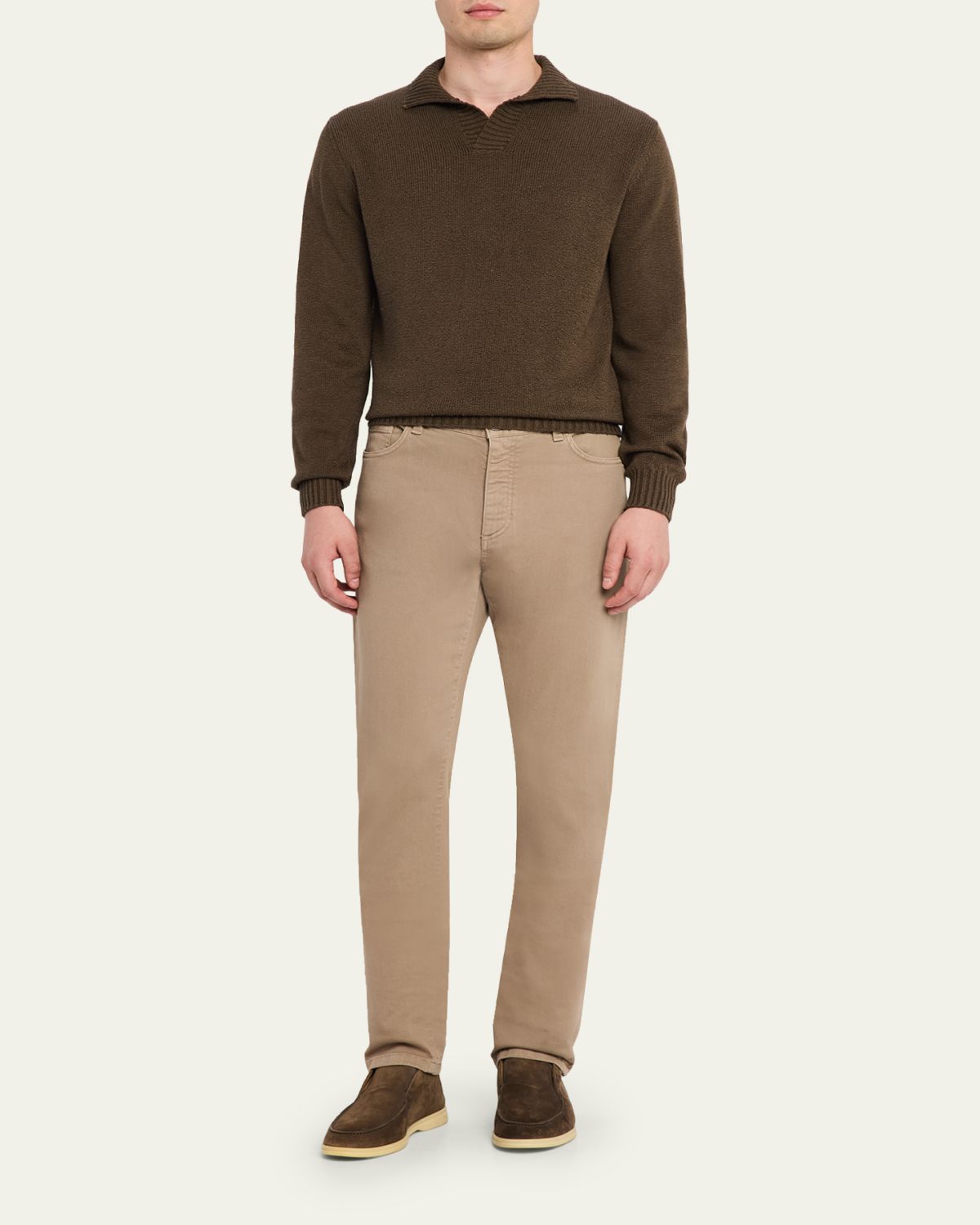 Fioroni Men's Cotton Johnny Collar Polo Sweater | Thumbnail 2 Fioroni Men's Cotton Johnny Collar Polo Sweater | Thumbnail 2