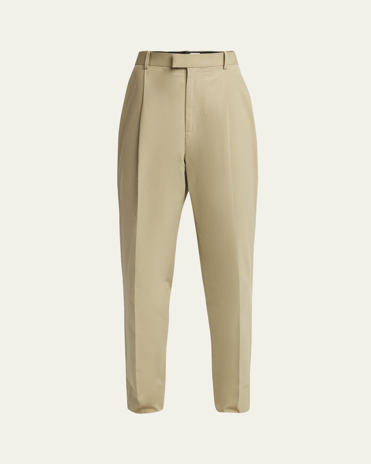Bottega Veneta Men's Light Cotton Pleated Trousers