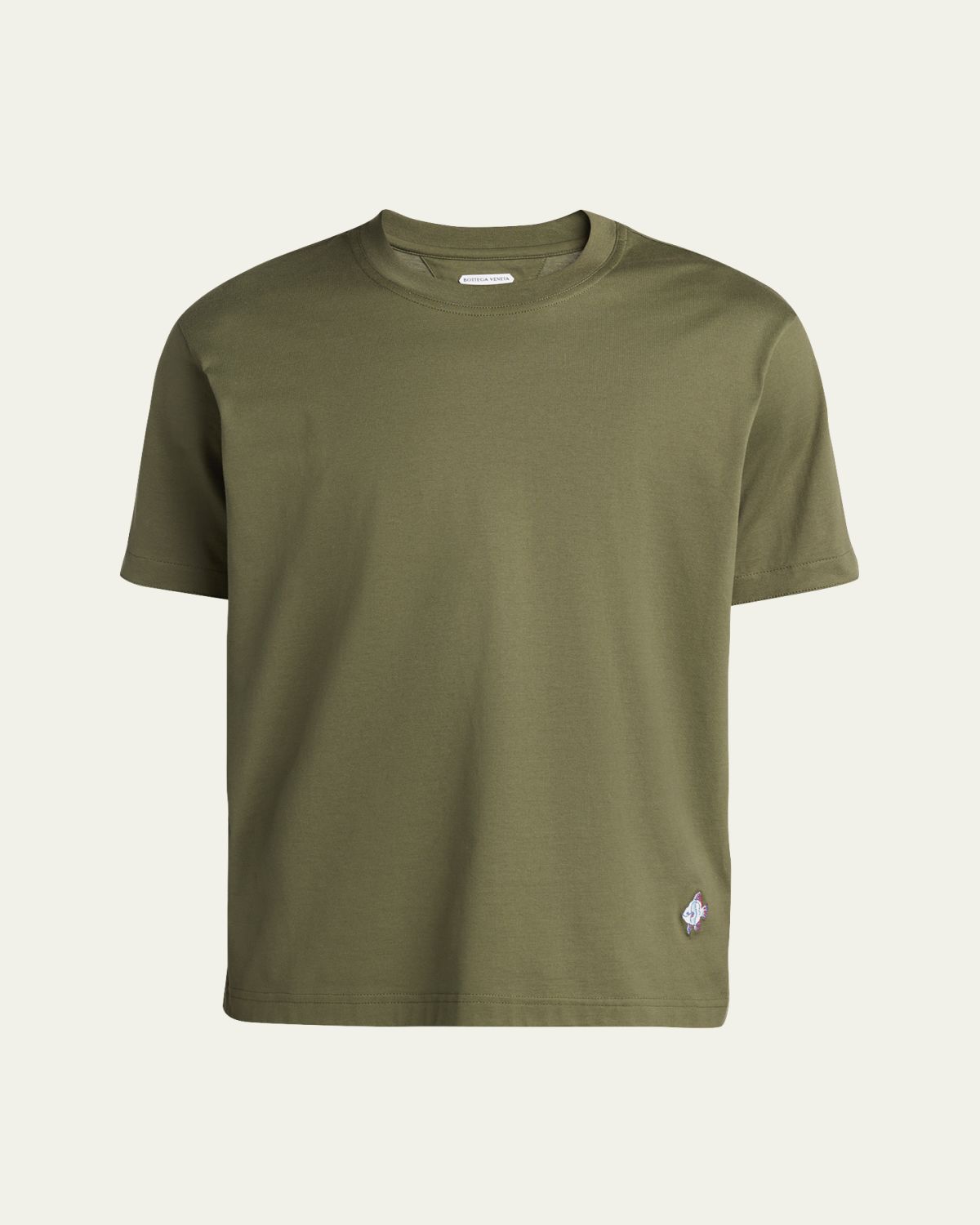 Bottega Veneta Men's Jersey Fish Embroidered T-Shirt